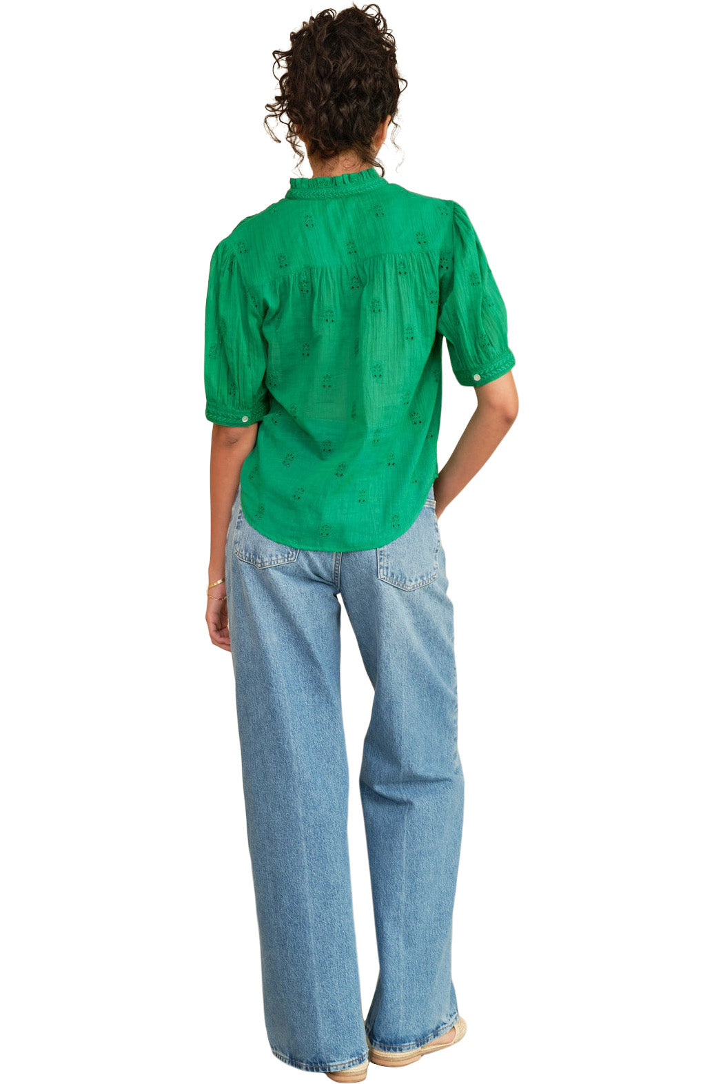 M.A.B.E Frani Embroidered Top in Green