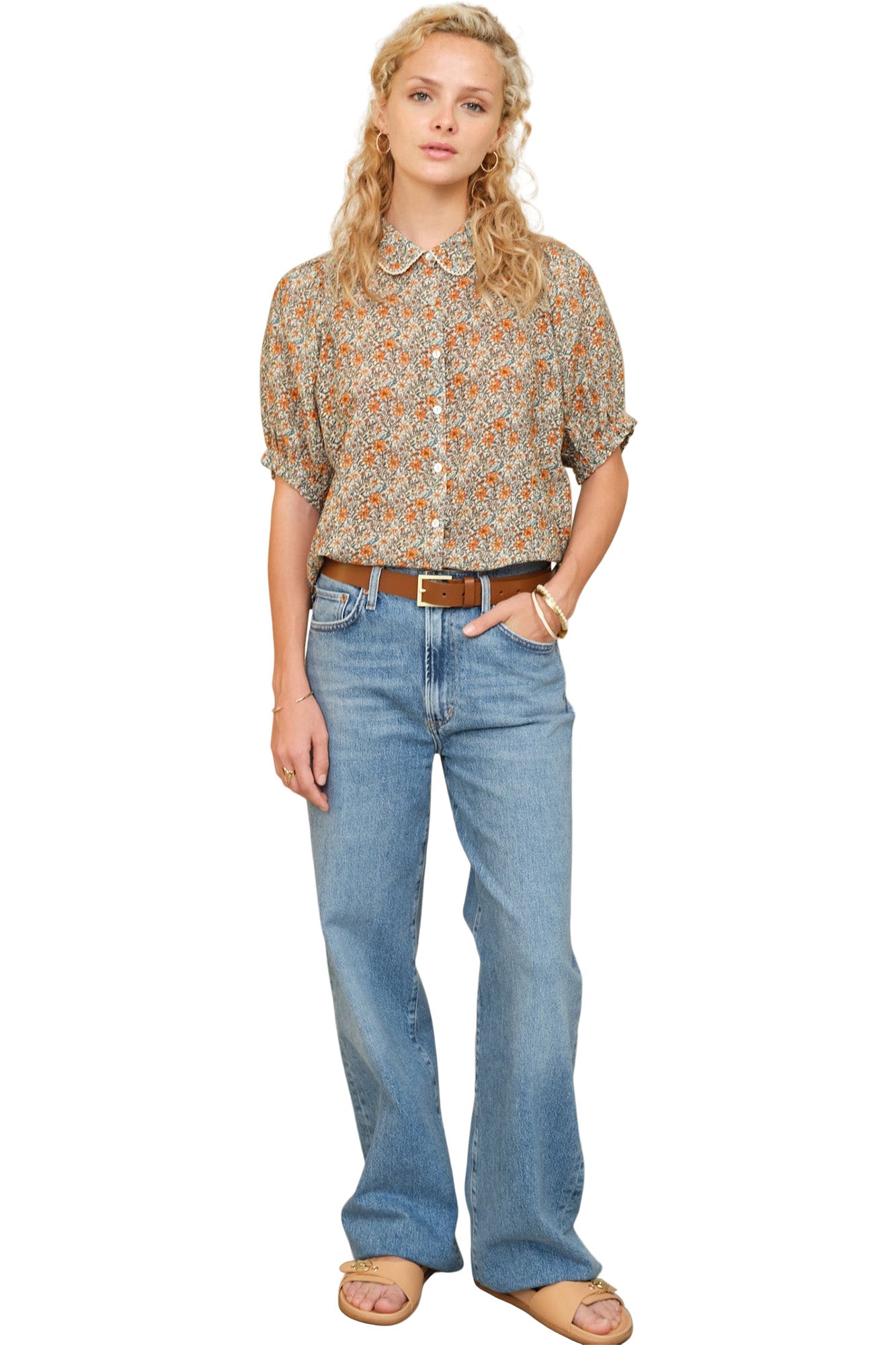 M.A.B.E Jaci Short Sleeve Top in Multi