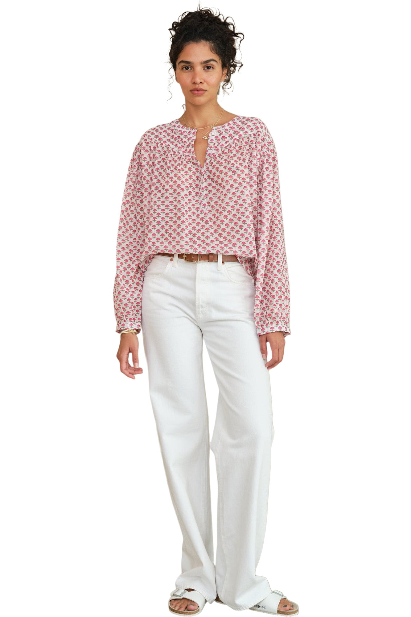 M.A.B.E Letty Printed Top in Pink