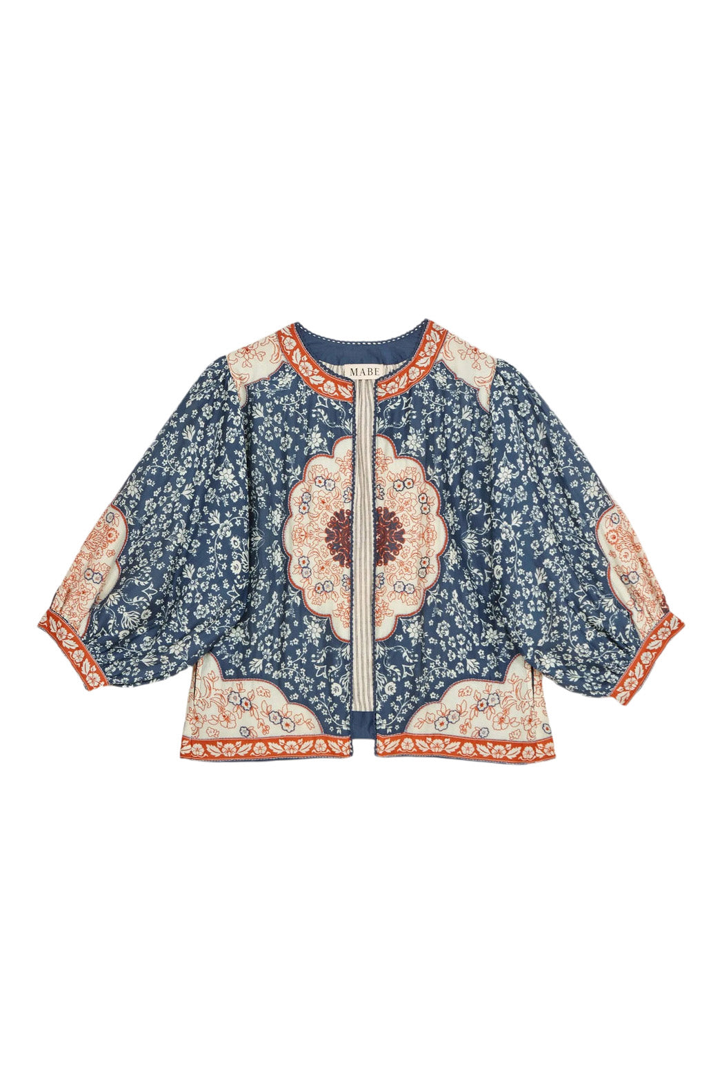 M.A.B.E Ursa Printed Jacket in Indigo-Ecru