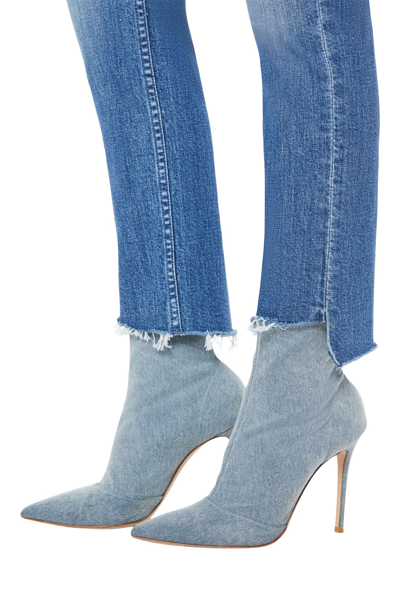 MOTHER Denim HIgh Waisted Rider Ankle Step Fray in Loafers and Lassos