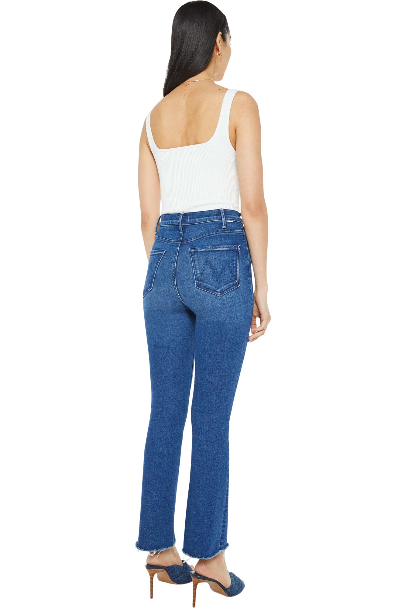 MOTHER Denim Hustler Flood Fray in Whatever You Want