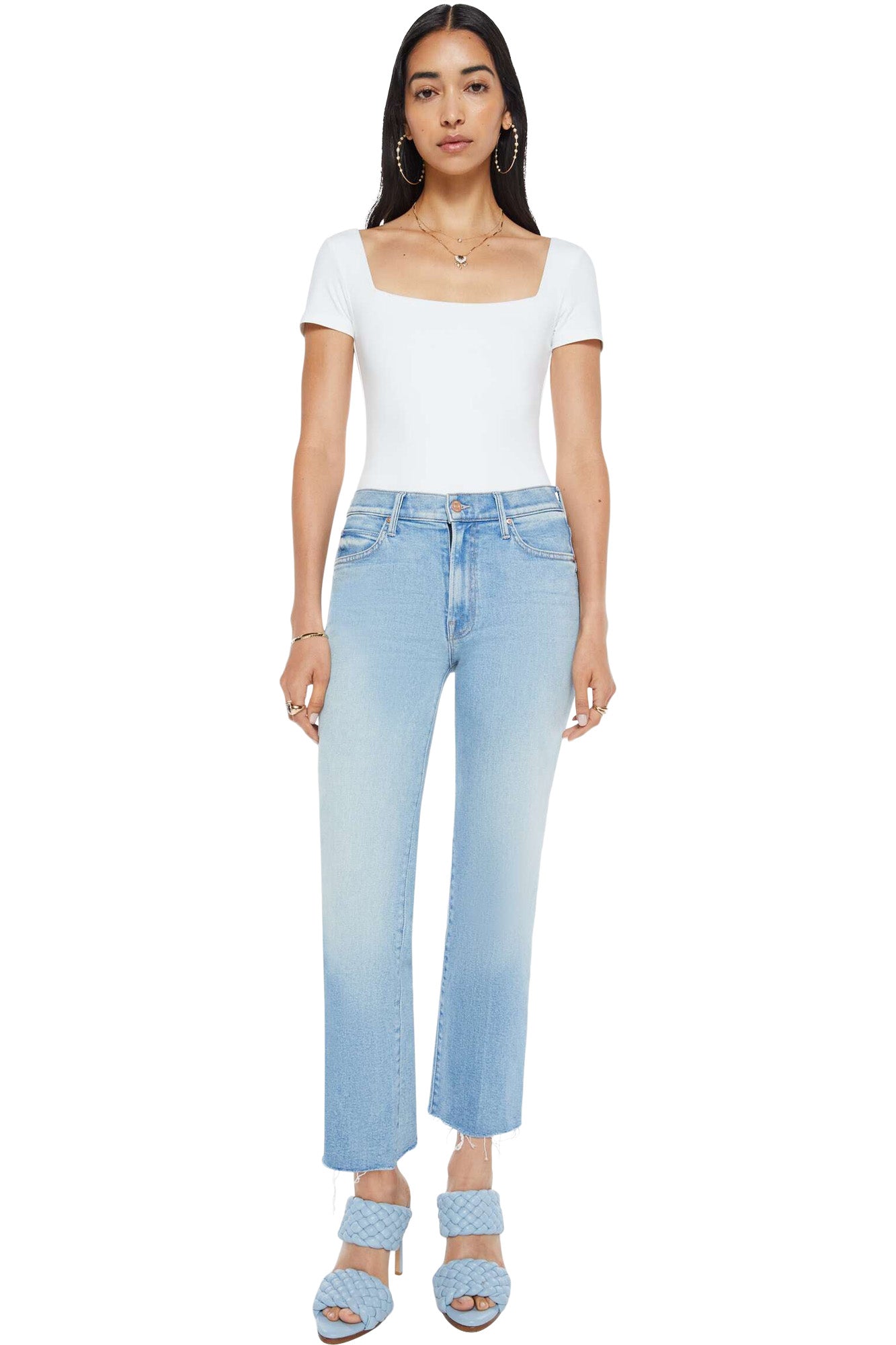 MOTHER Denim Kick It Ankle Fray in Can You Dig It?