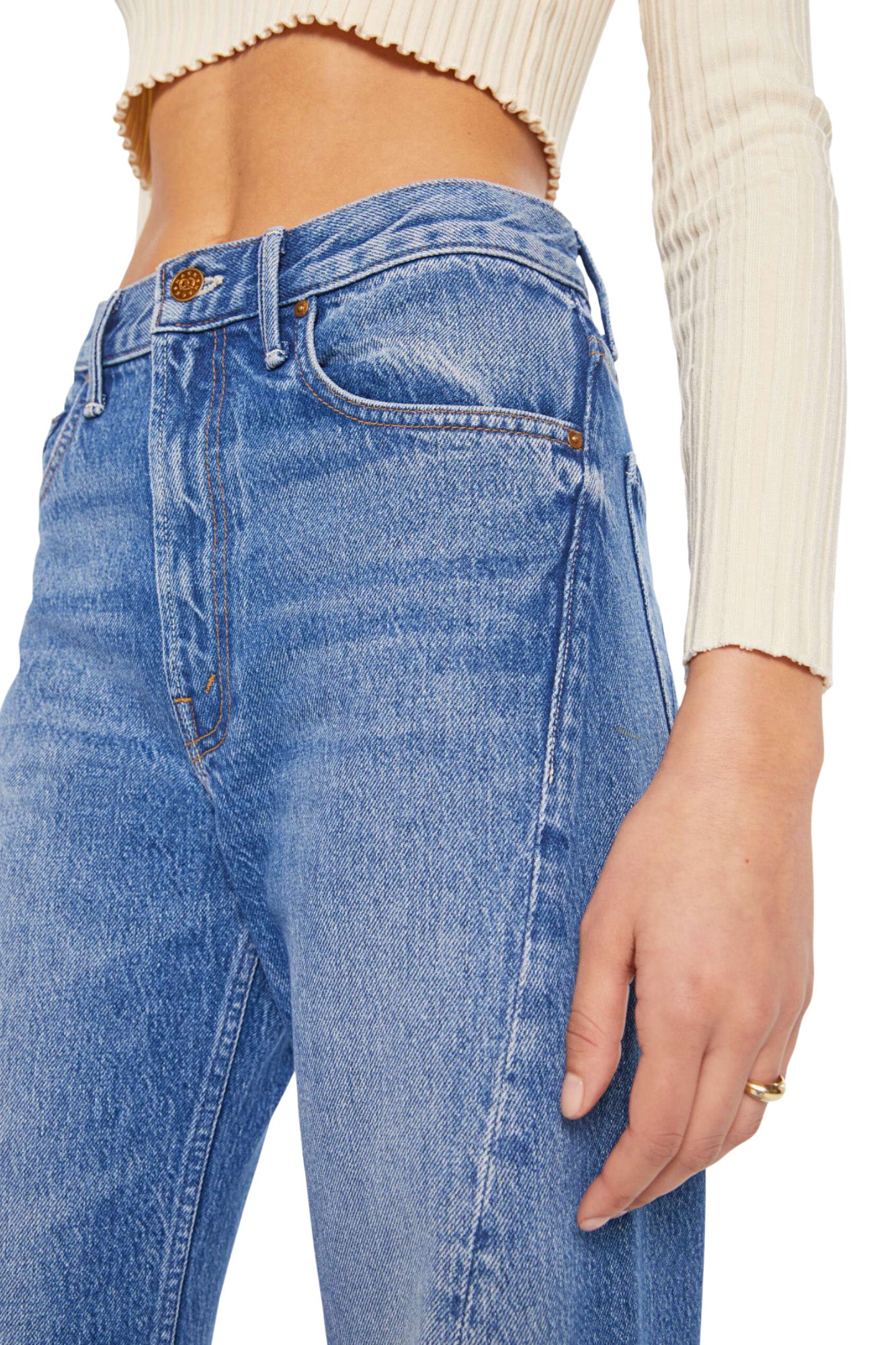 MOTHER Denim Lemon Twist Sneak in Rolling in the Dough