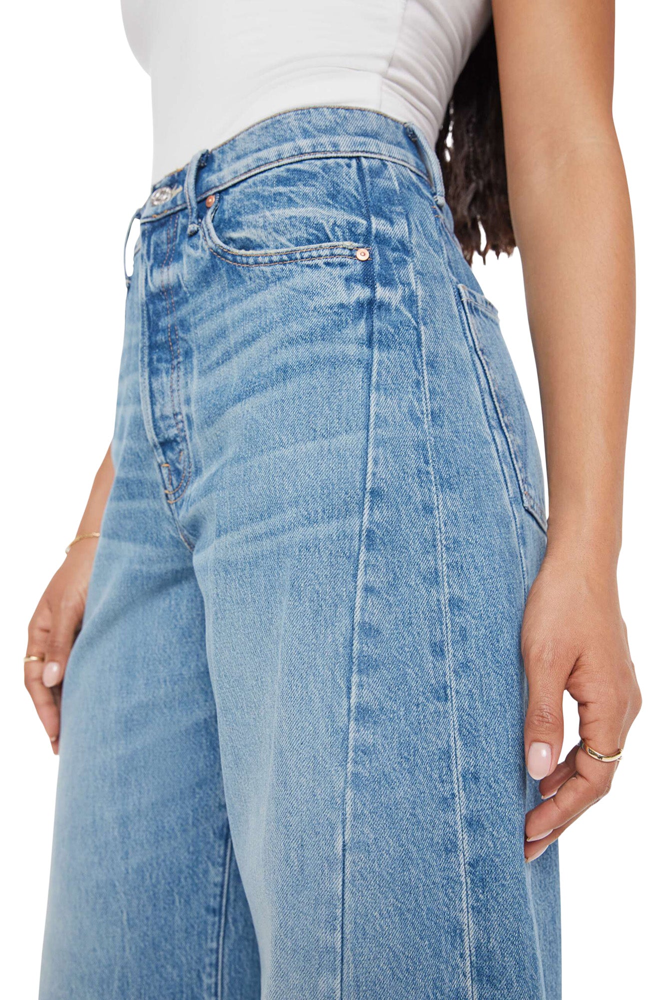 MOTHER Denim Lil Pipe-Dream Button Sneak in Folk Star