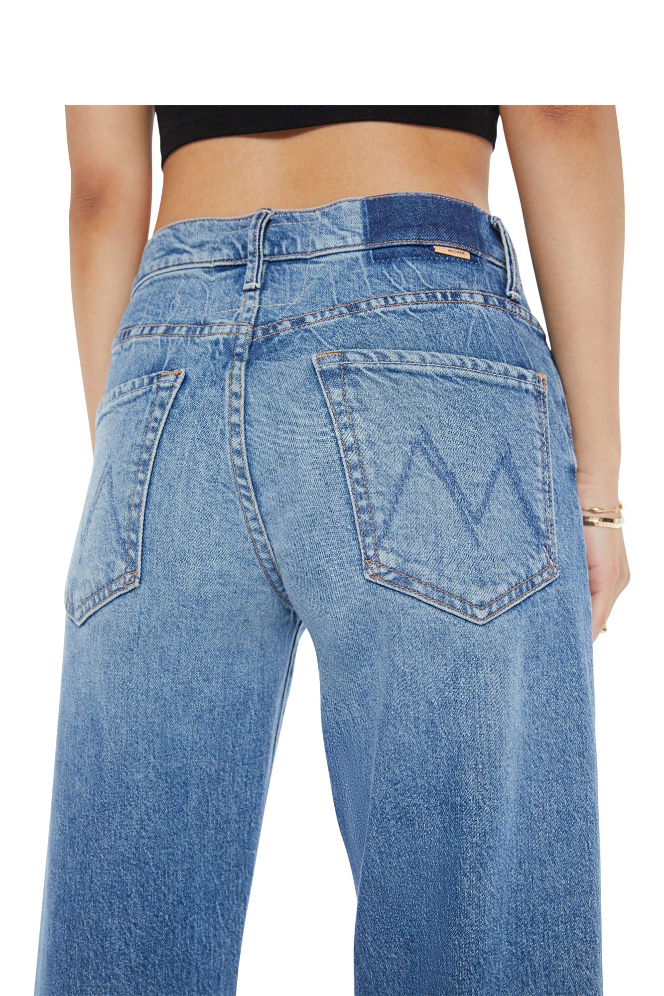 MOTHER Denim Lil' Mid-Rise Tunnel Vision Sneak Jeans
in I'm a Winner