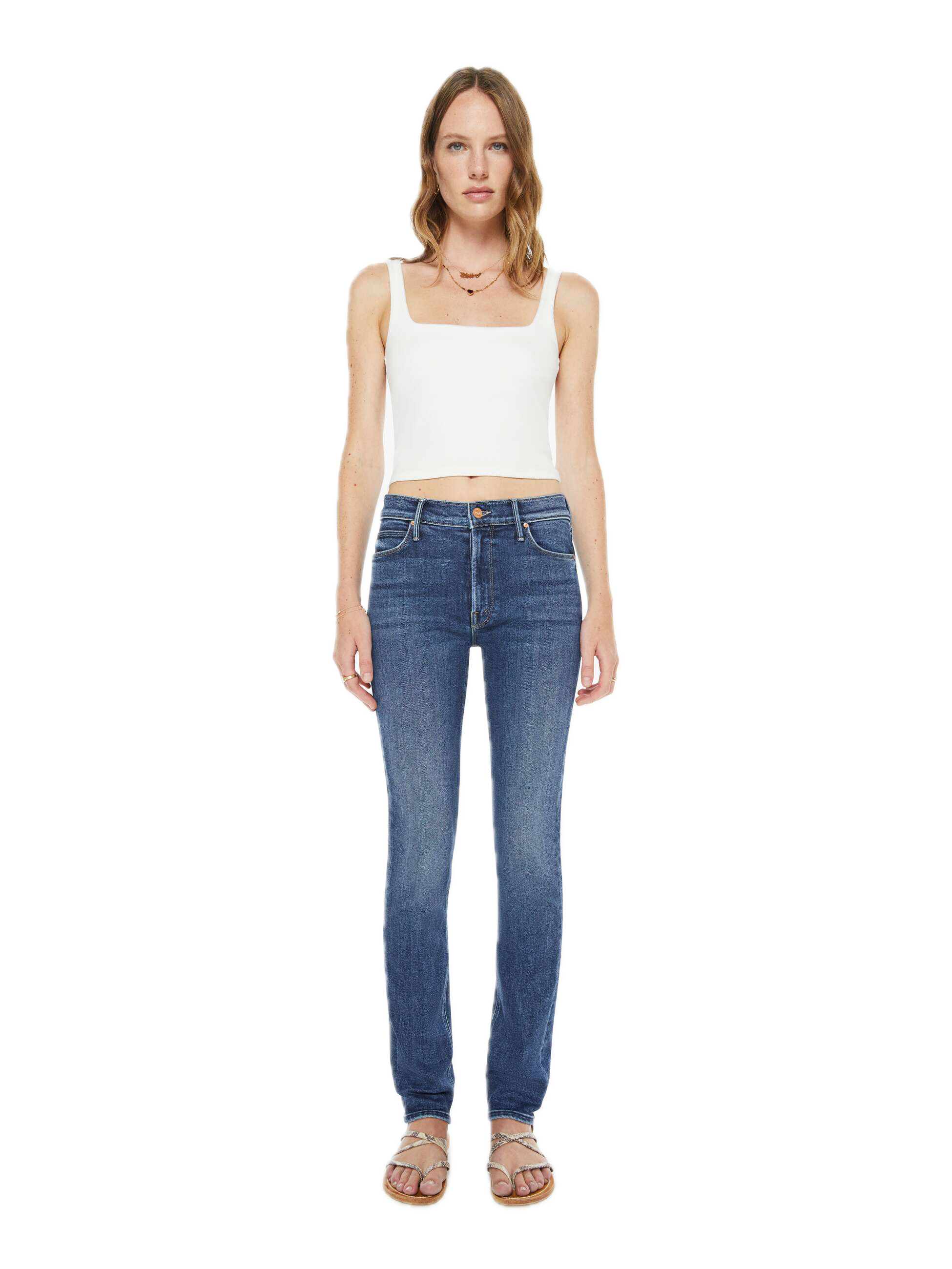 MOTHER Denim Mid Rise Dazzler Skimp in One Last Shot