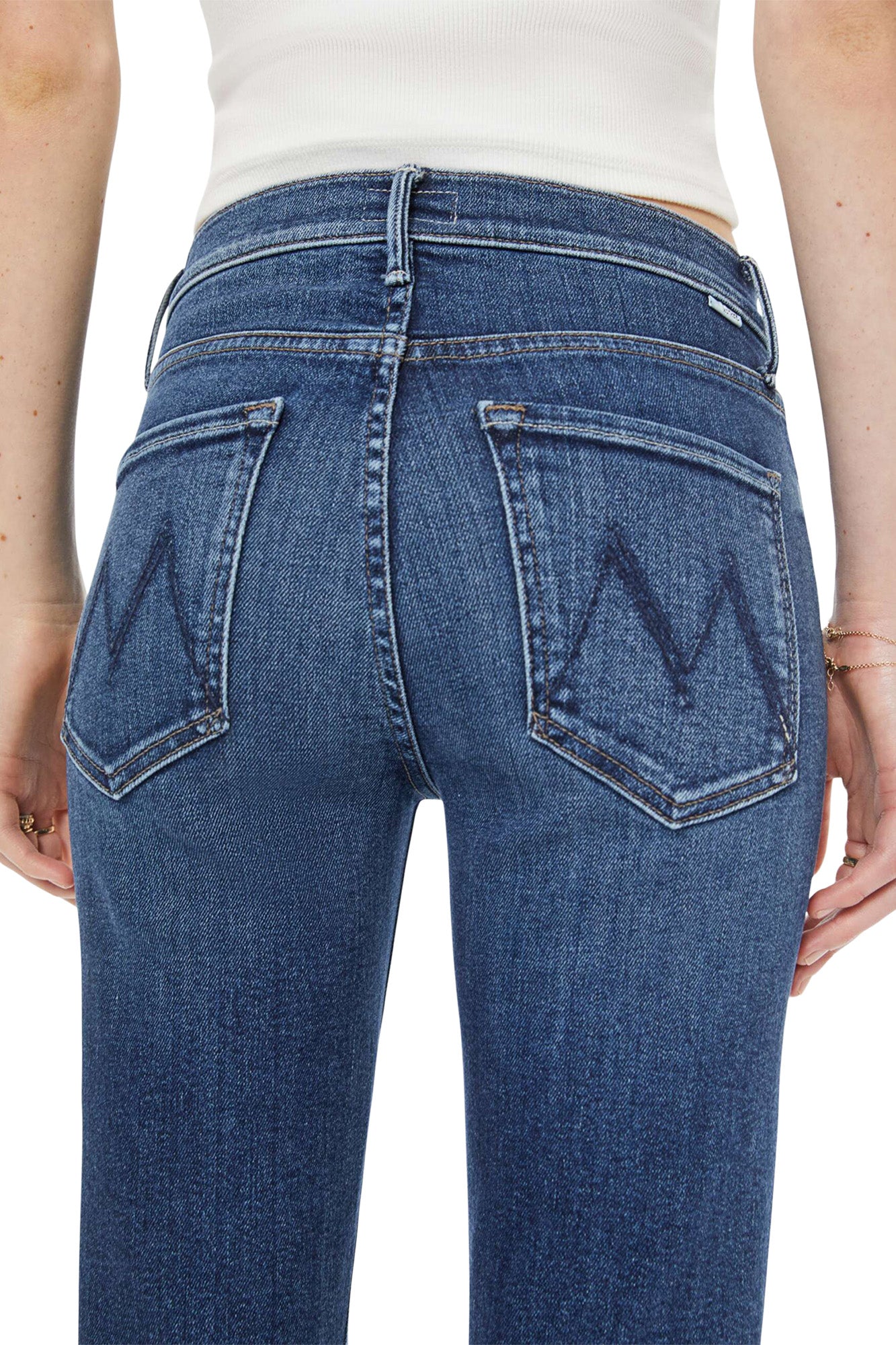 MOTHER Denim Mid Rise Dazzler Skimp in One Last Shot
