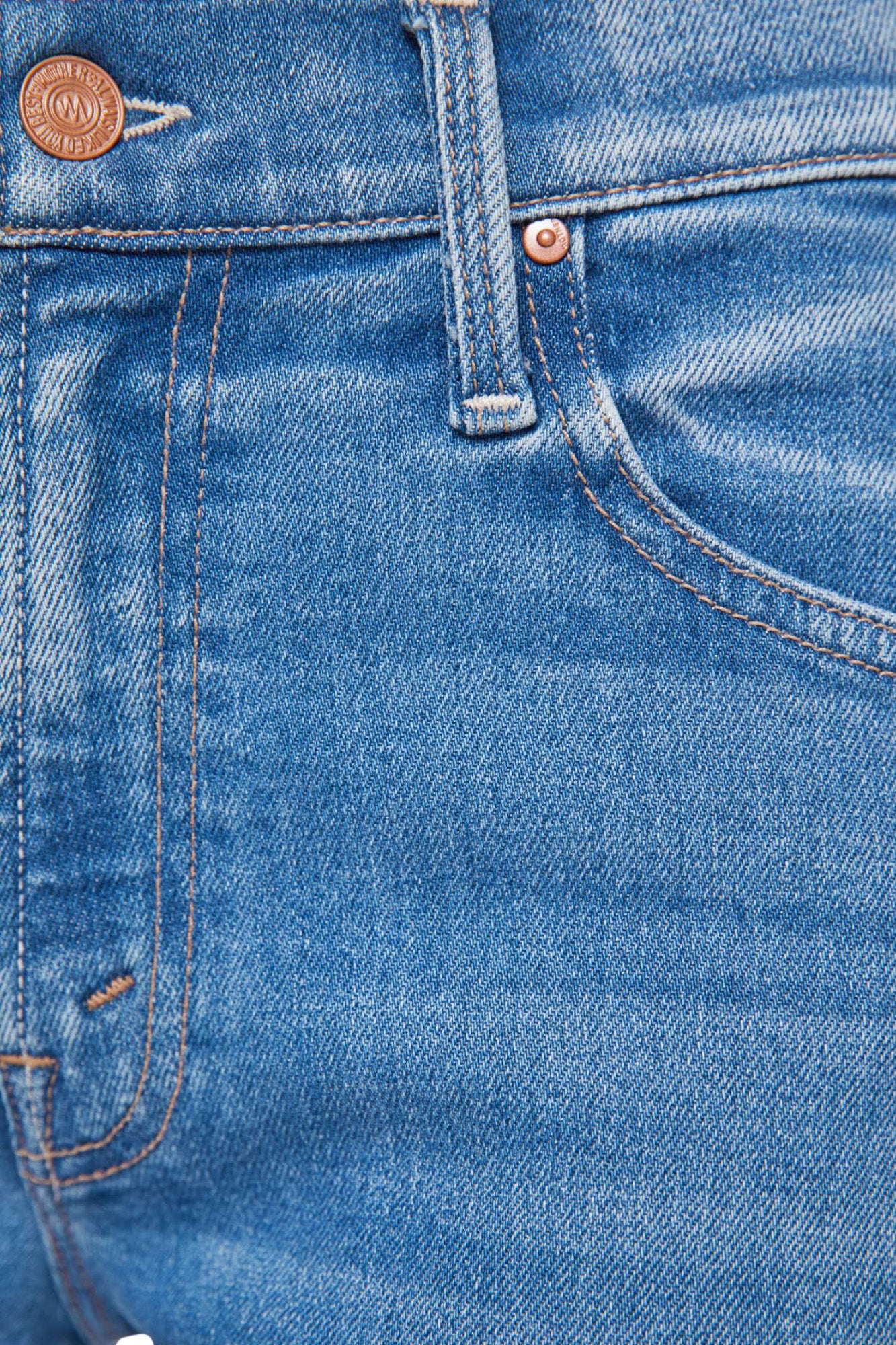 MOTHER Denim Mid Rise Rambler Zip Ankle in Piece by Piece