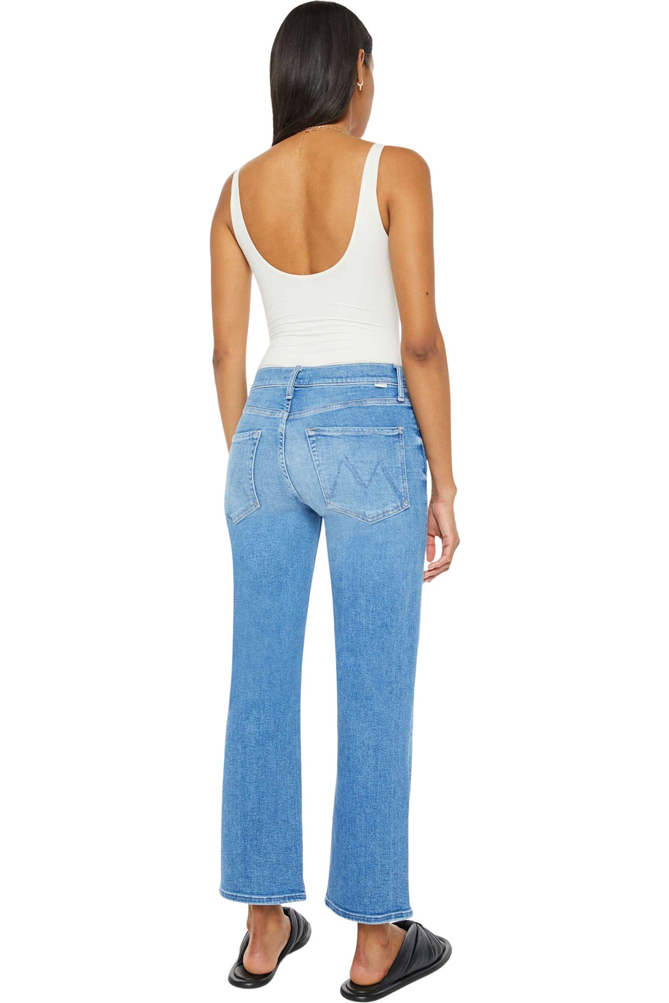 MOTHER Denim Mid Rise Rambler Zipper in Out of The Blue