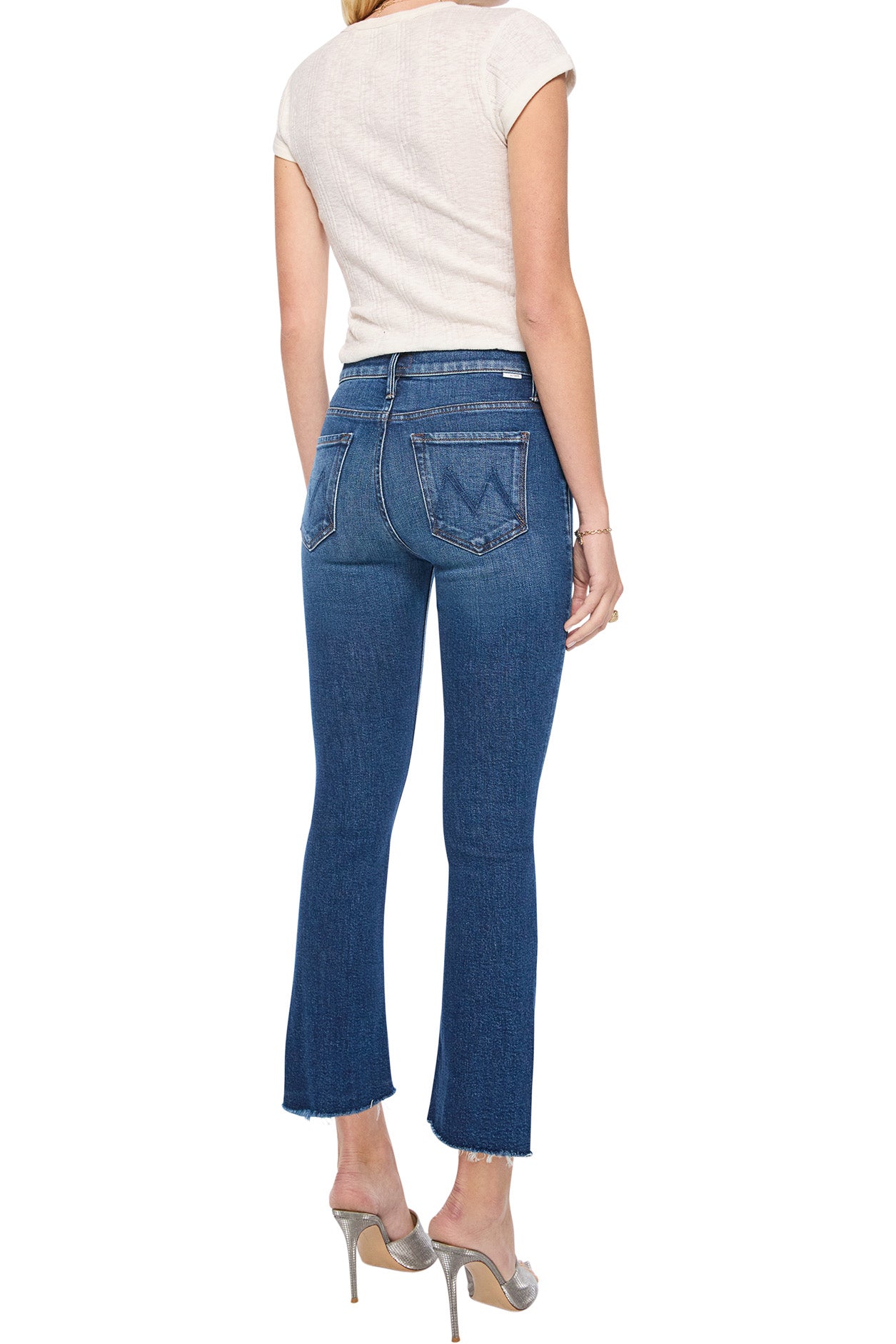 MOTHER Denim The Insider Ankle Step Fray High Rise Jeans in Cosmic Cowgirl