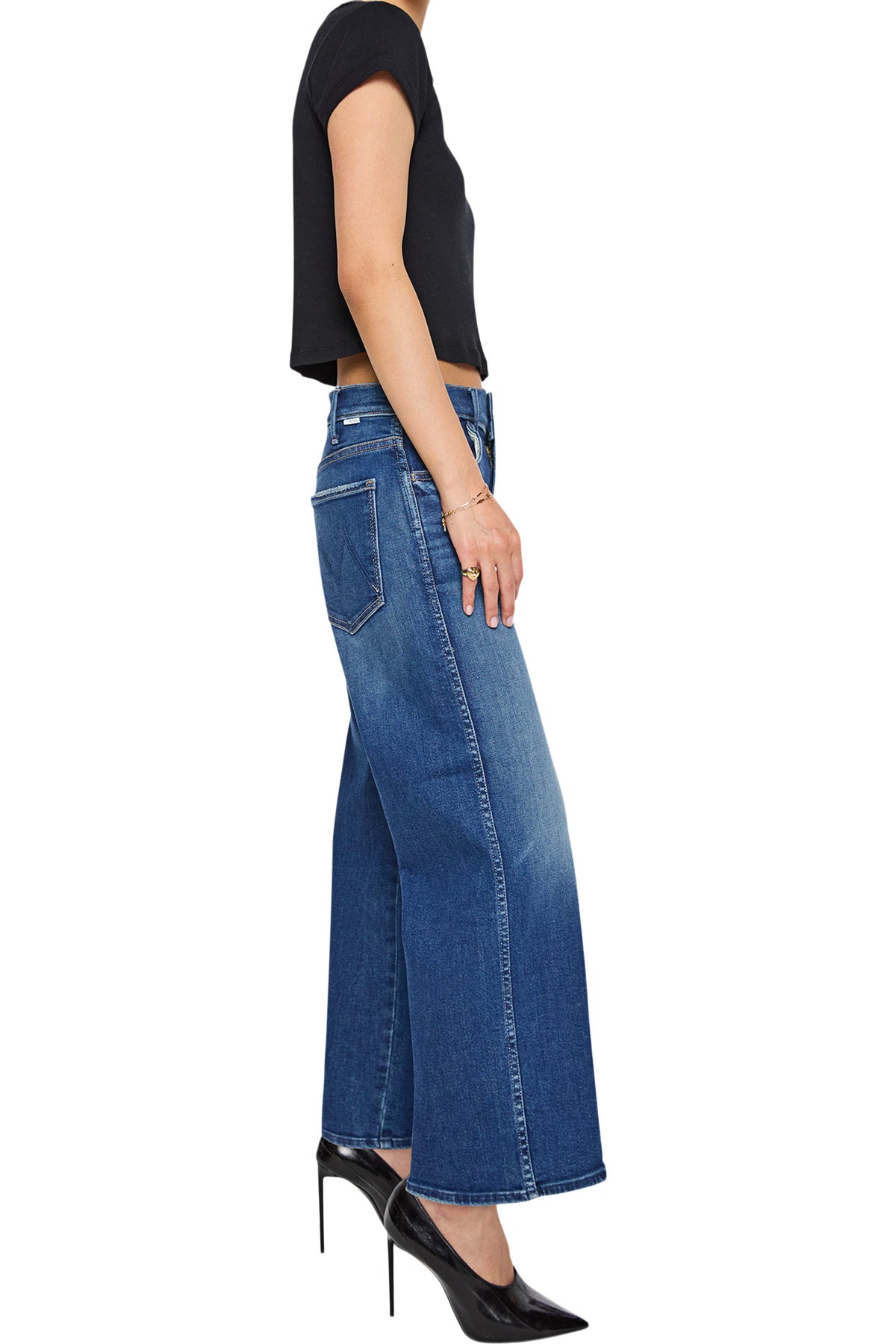 MOTHER Denim The Lil Hustler Roller Double Sneak in Wild Goose Chase