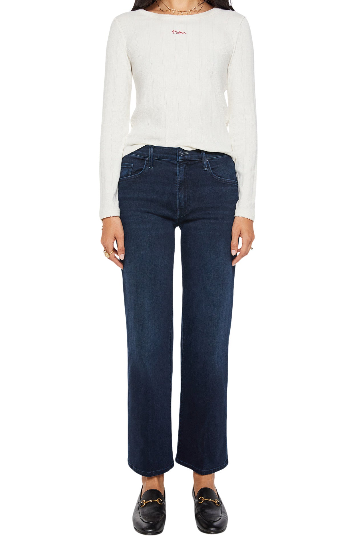 MOTHER Denim The Mid Rise Rambler Zip Ankle in Chip on My Shoulder
