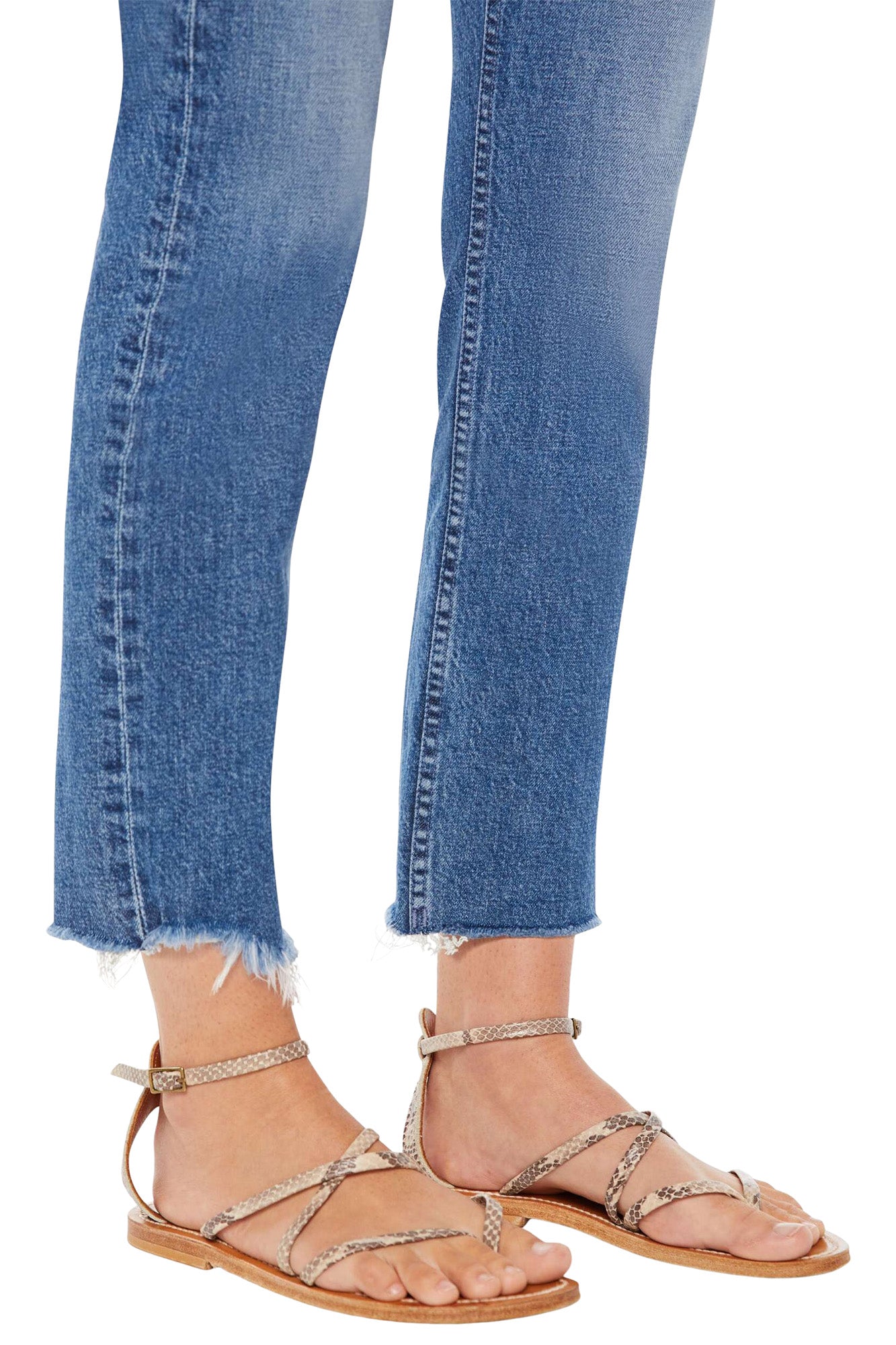 MOTHER Denim The Mid Rise Rider Ankle Fray
 in Local Charm