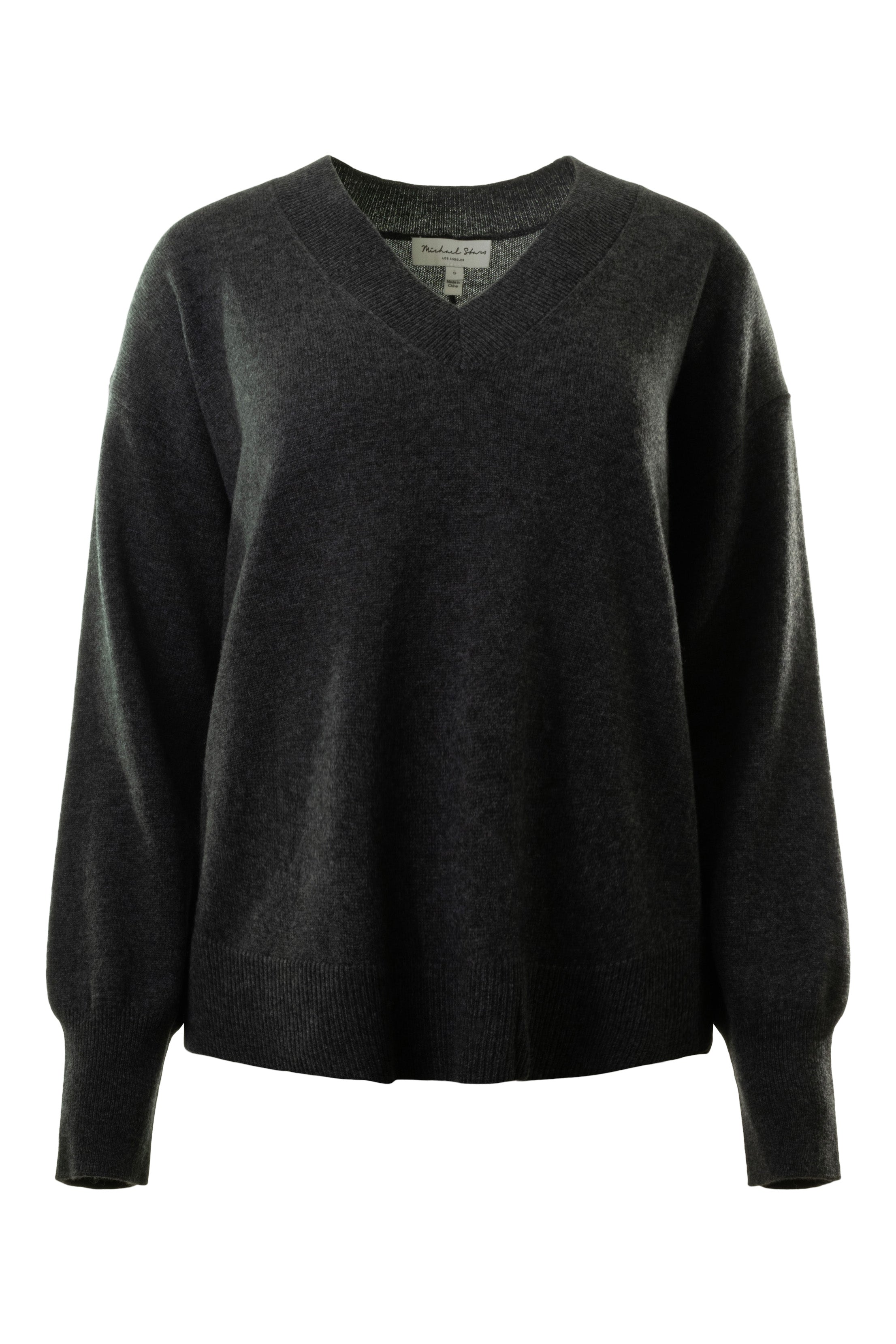 Michael Stars Odette V-Neck Sweater in Charcoal