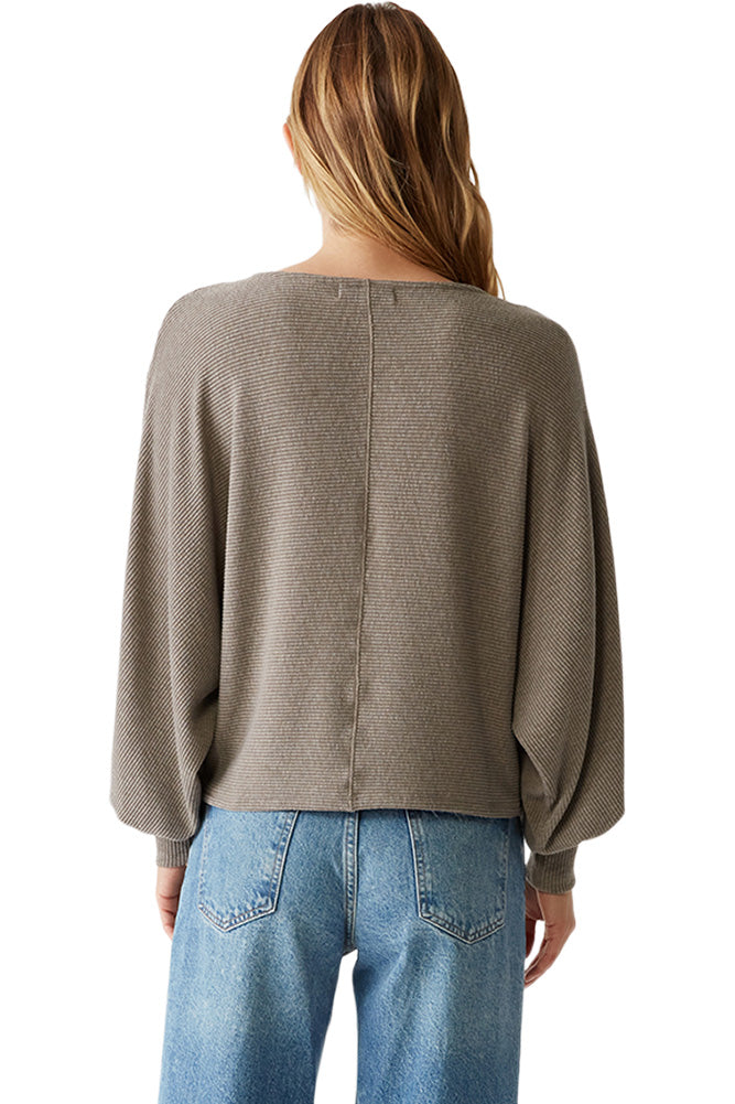 Michael Stars Roxy Balloon Sleeve Top in Cobblestone