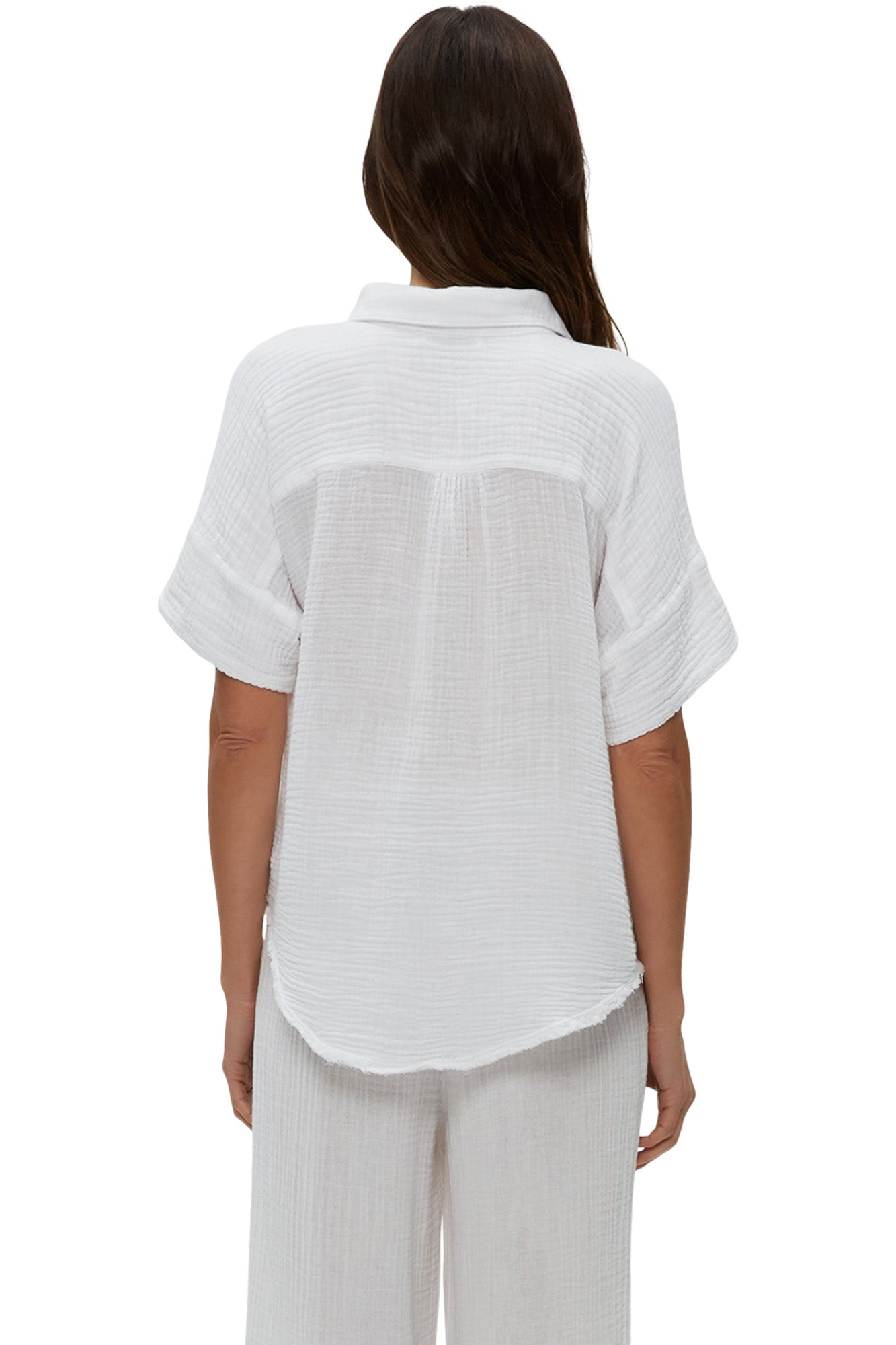 Michael Stars Bailey Button Down Shirt in White