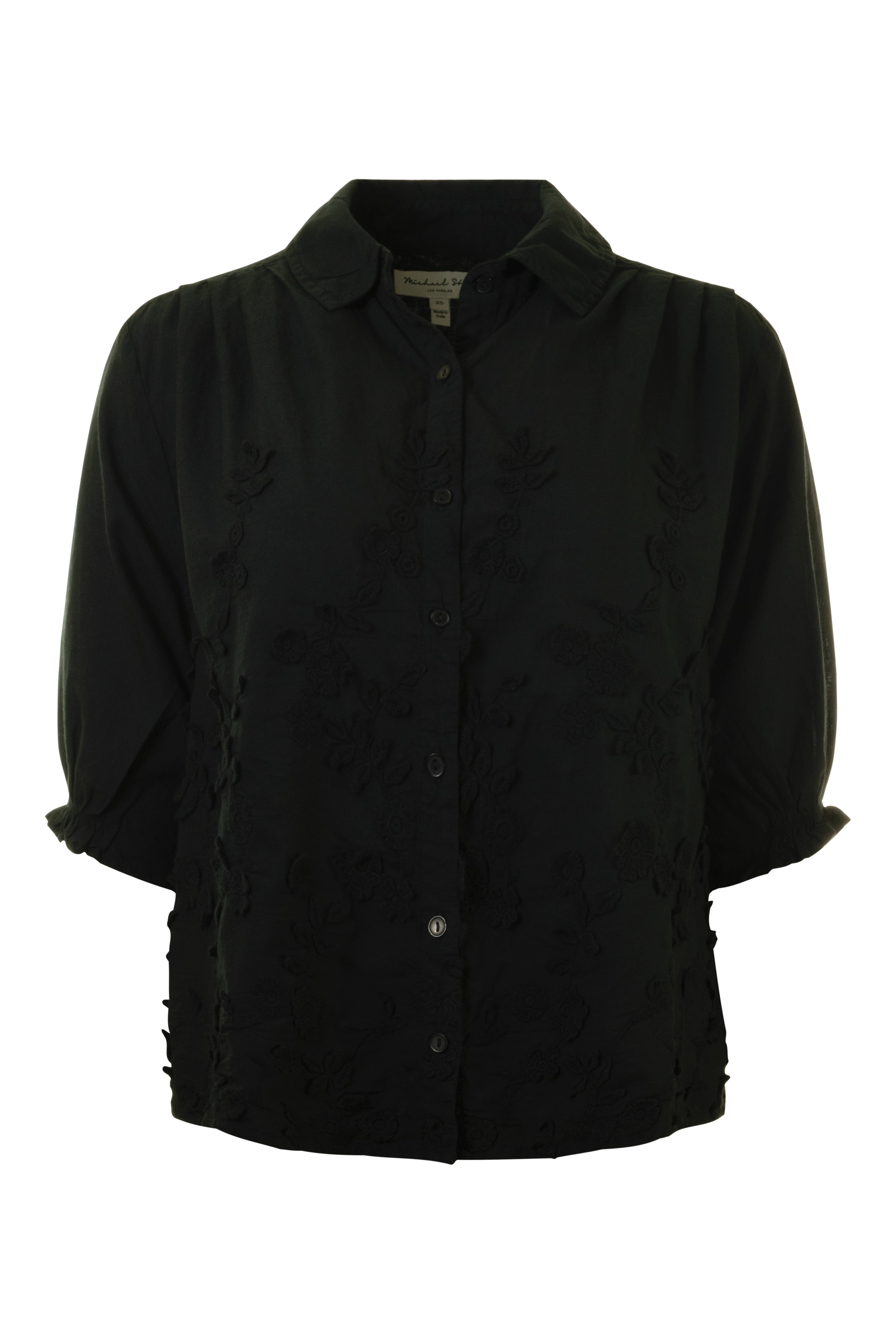 Michael Stars Bobbie Button Up Top in Black