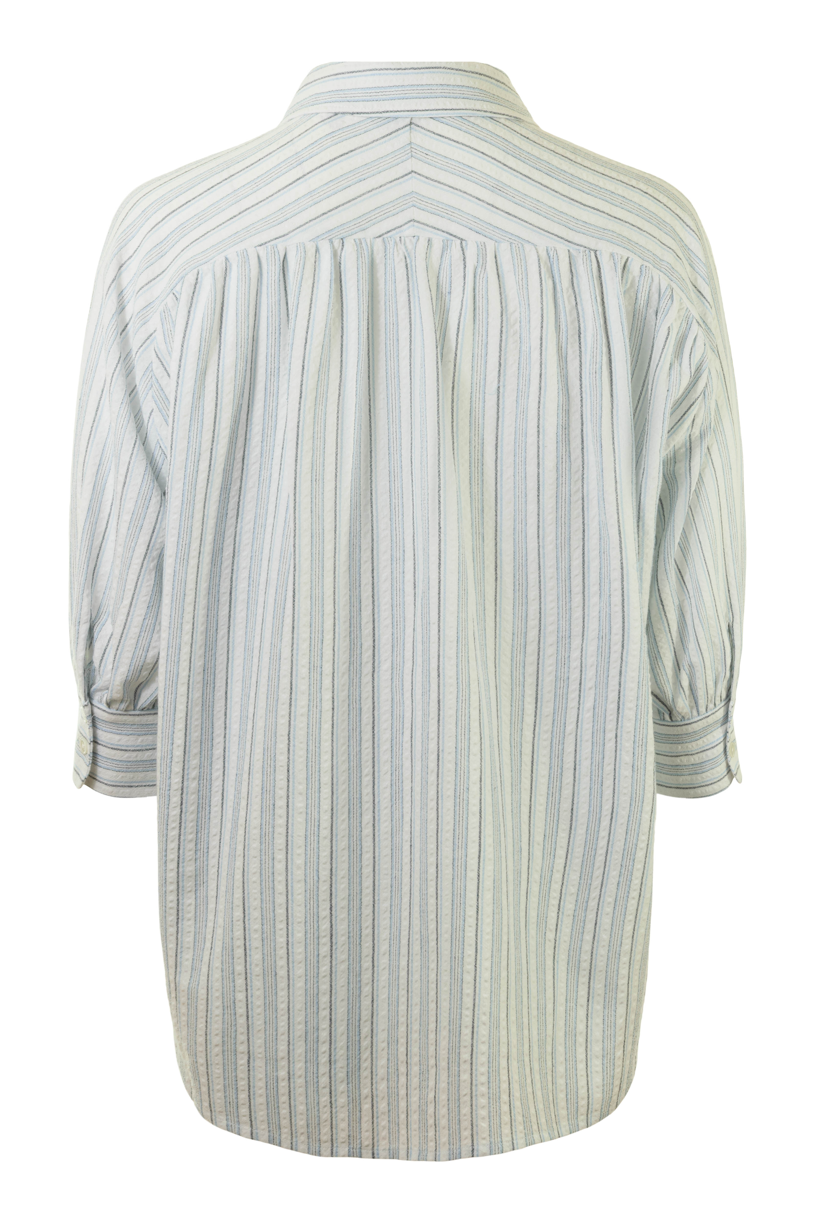 Michael Stars Catherine Puff Sleeve Shirt in Indigo Stripe