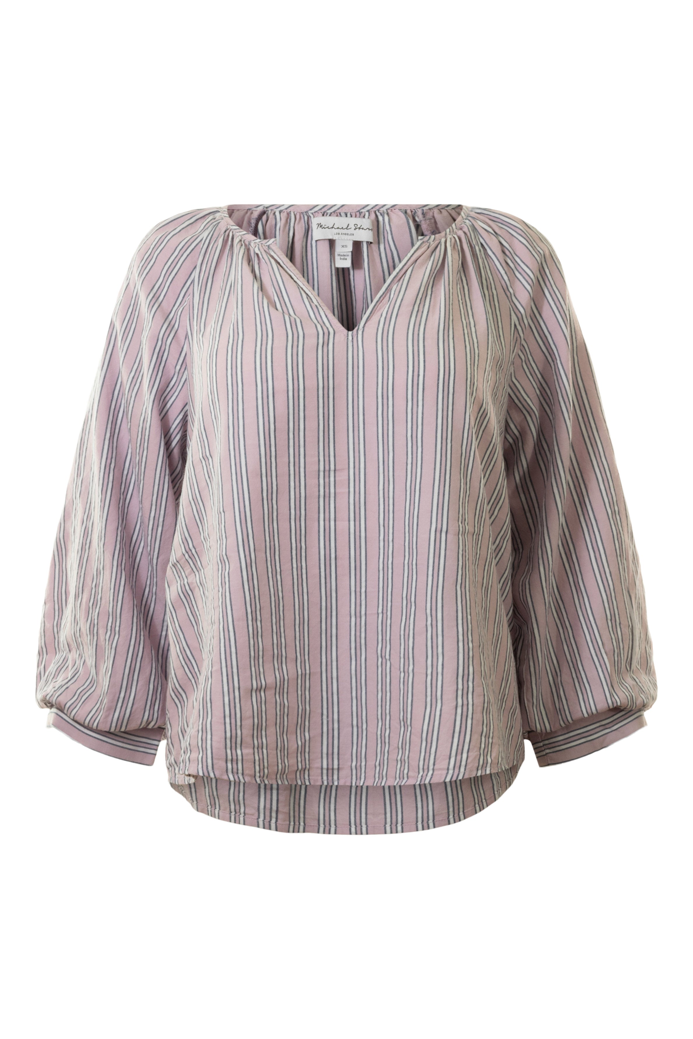 Michael Stars Cleo Notch Neck Top in Sachet Stripe