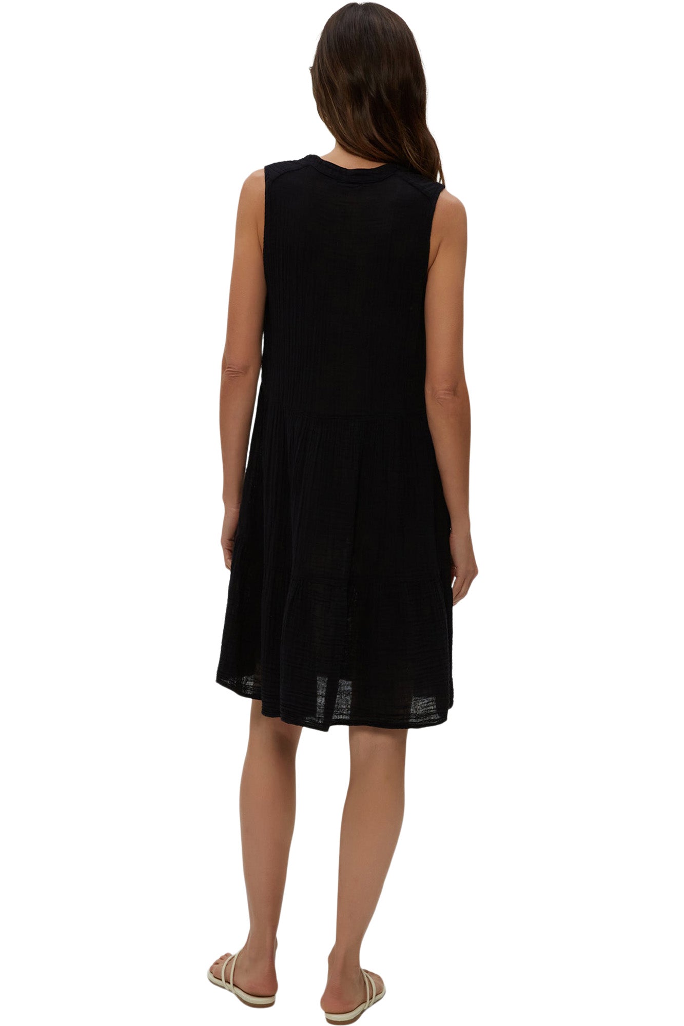 Michael Stars Daisy Gauze Dress in Black