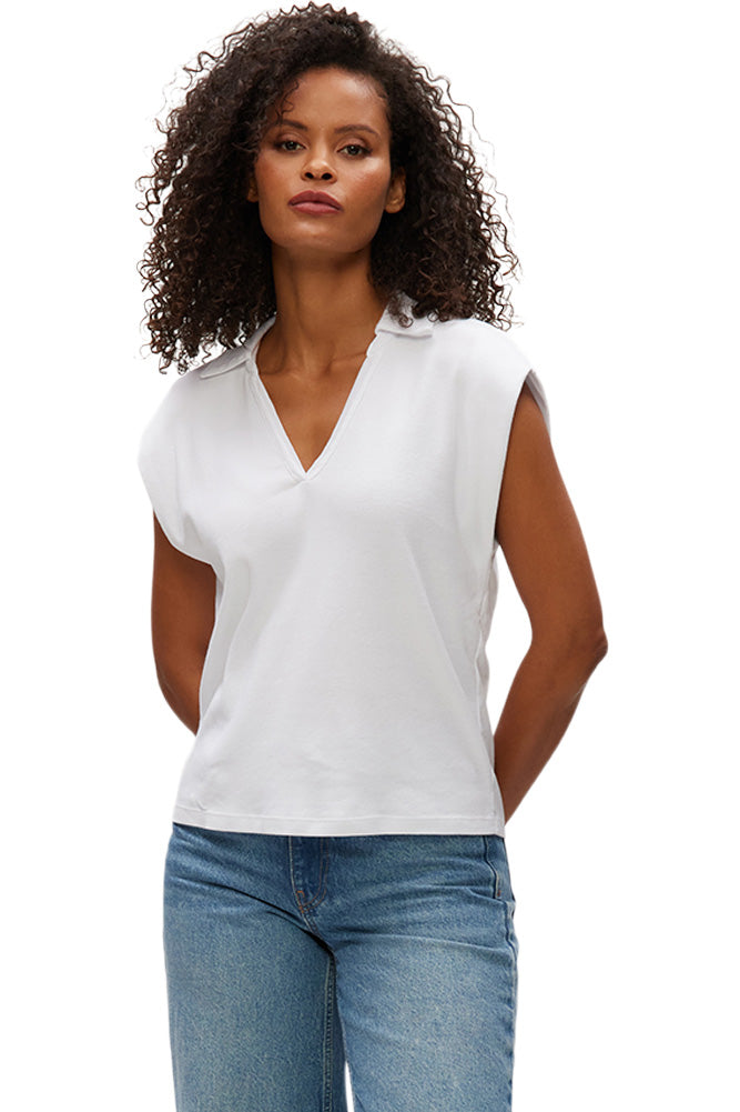 Michael Stars Faye Power Shoulder Polo