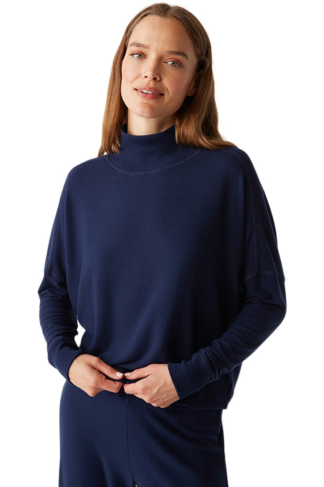 Michael Stars Frida Mock Neck Top in Nocturnal