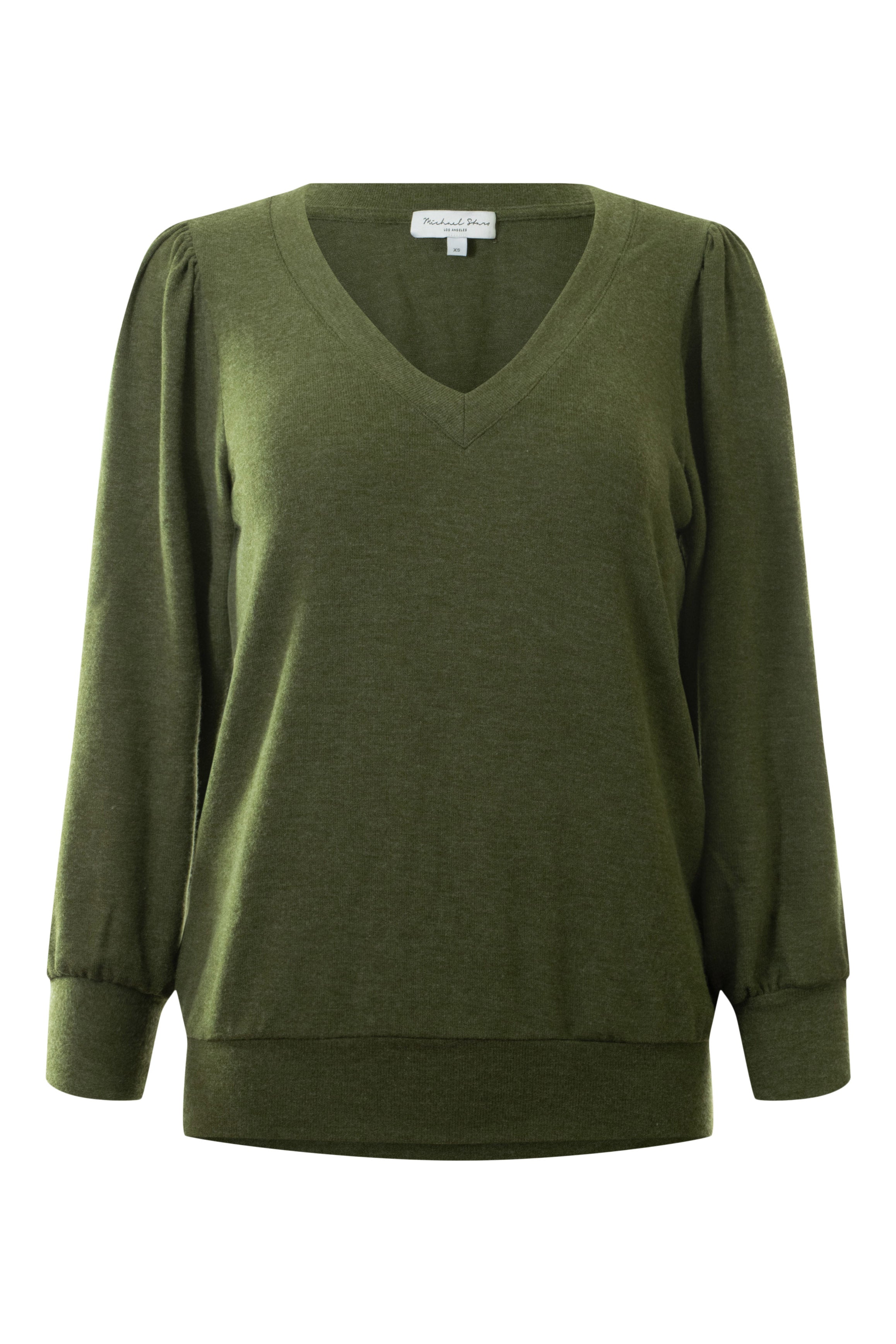 Michael Stars Gabriella V-neck Top in Topiary