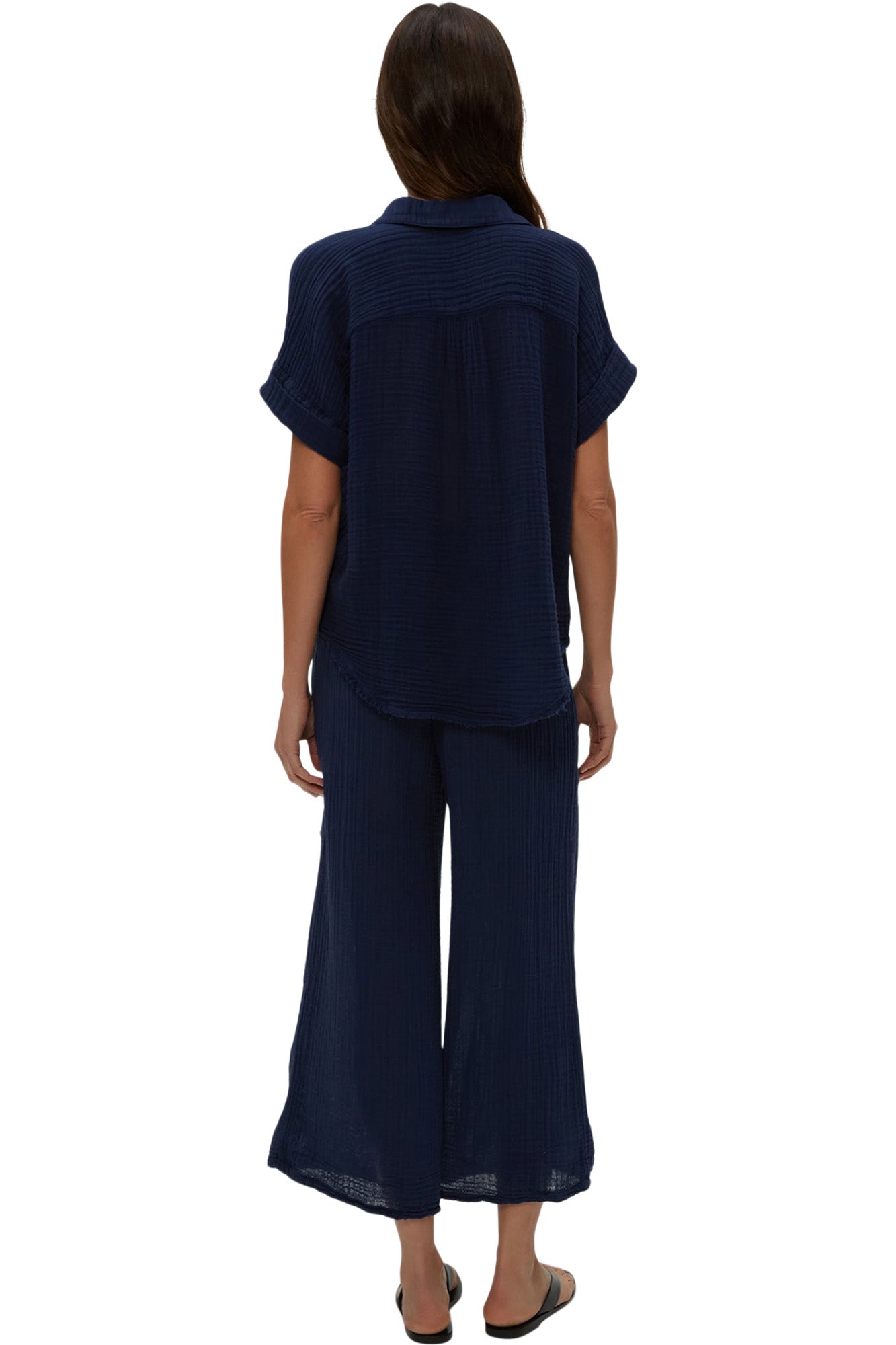 Michael Stars Medina Cropped Gauze Pant
s in Nocturnal