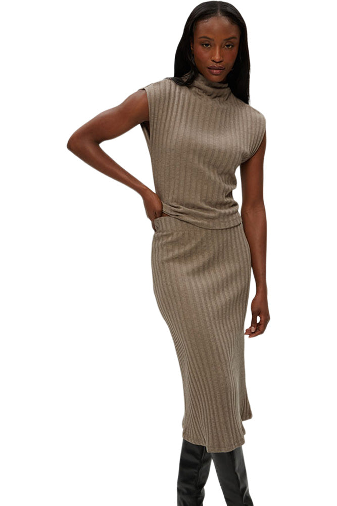 Michael Stars Shania Midi Skirt in Cobblestone