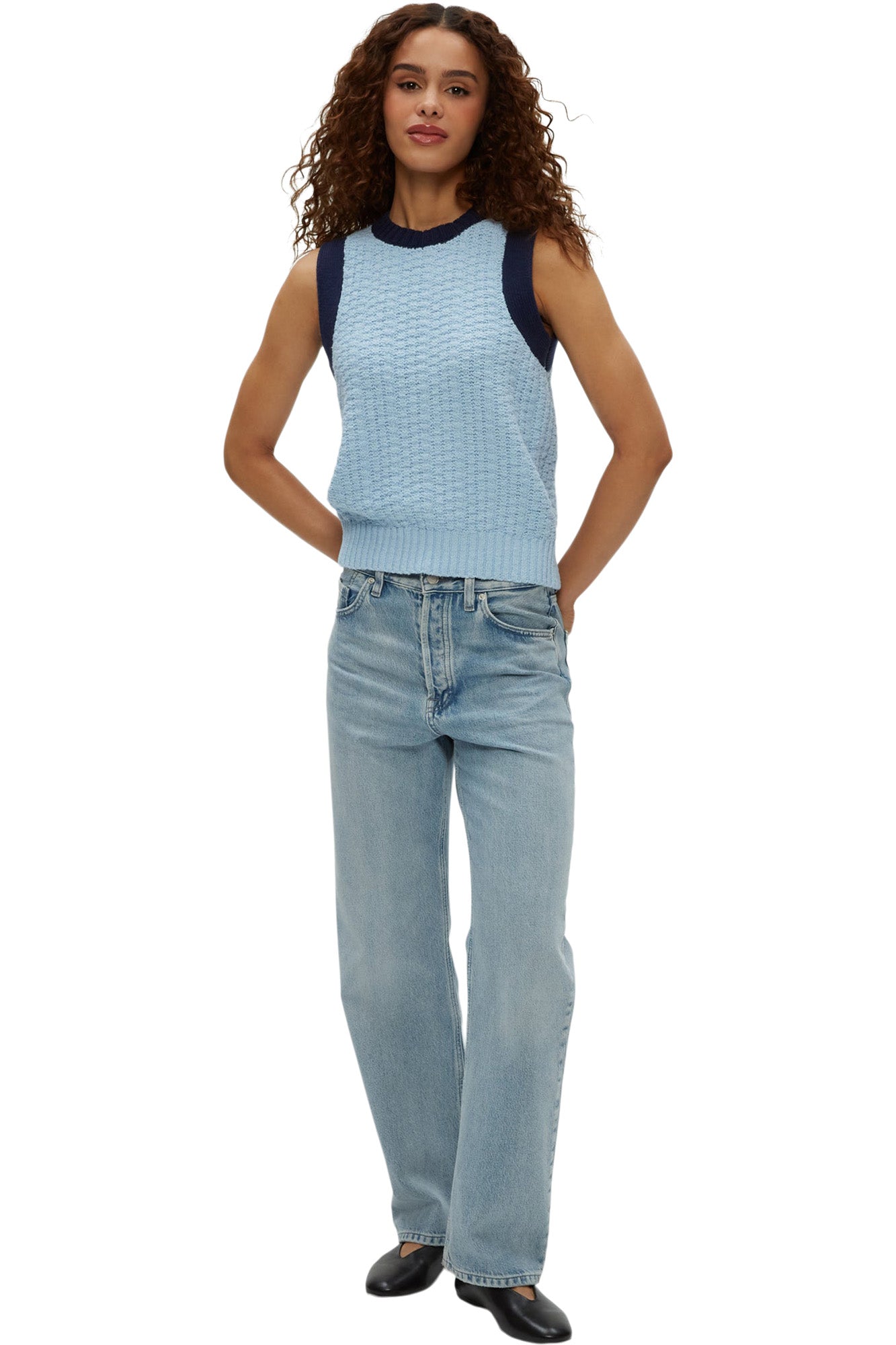 Michael Stars Sia Sleeveless Sweater in Fountain