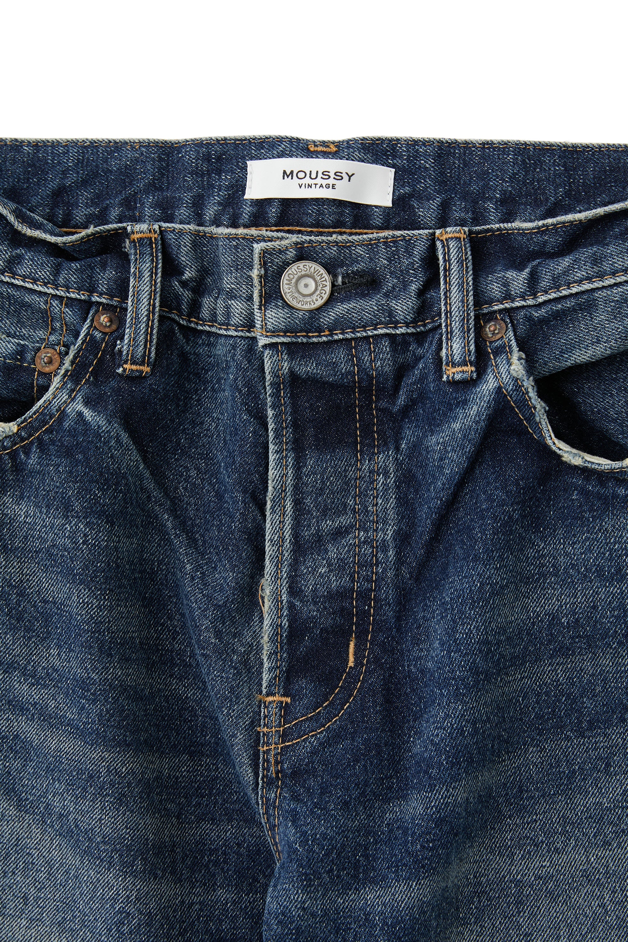 Moussy Denim Bardin Straight Jeans in Dark Blue