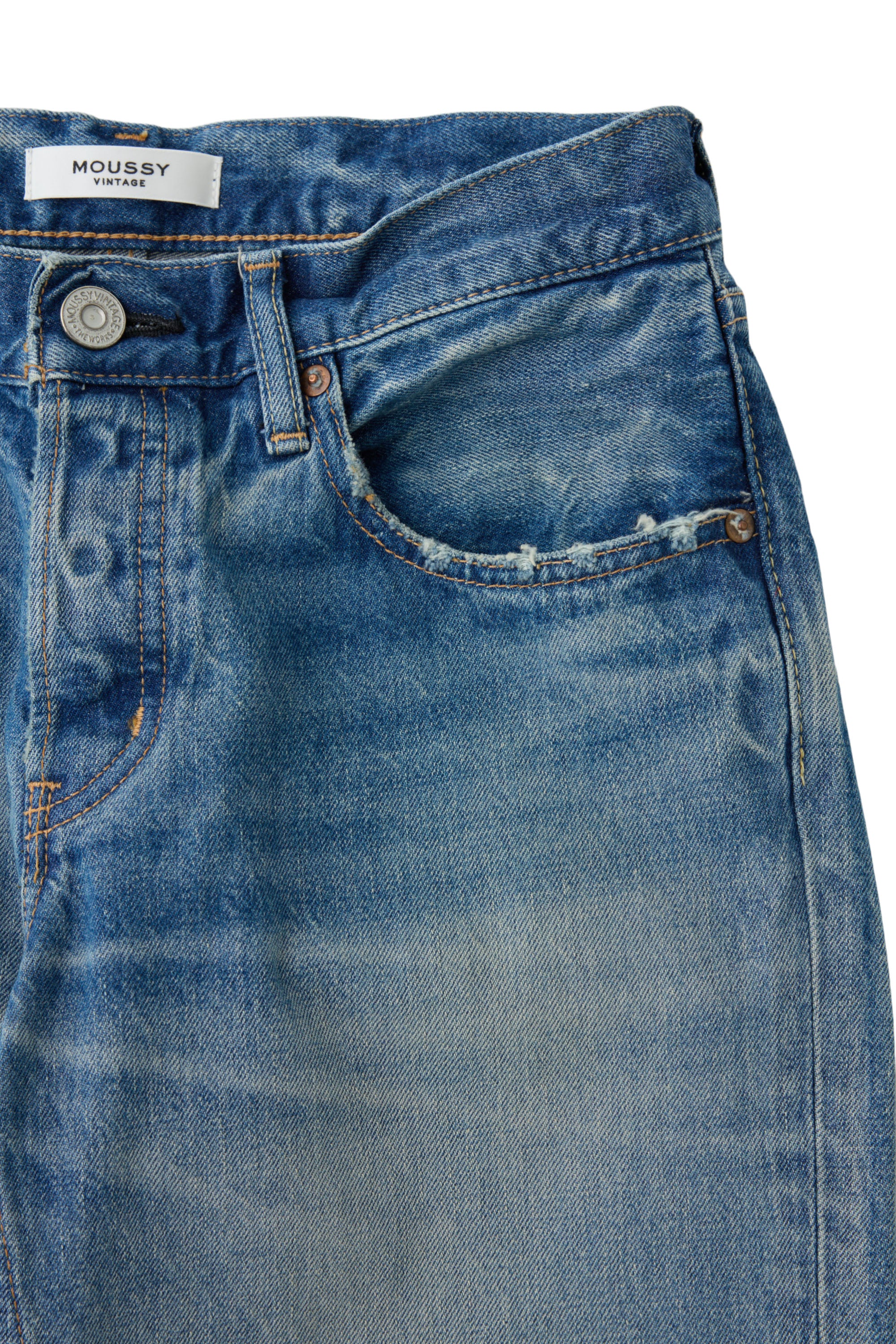 Moussy Denim Bethpage Straight Jeans in Blue