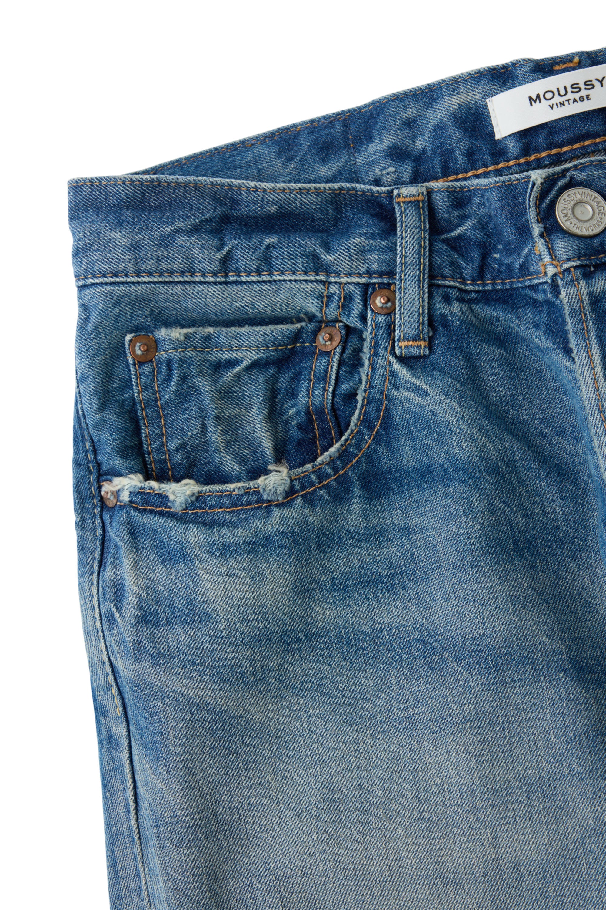 Moussy Denim Bethpage Straight Jeans in Blue