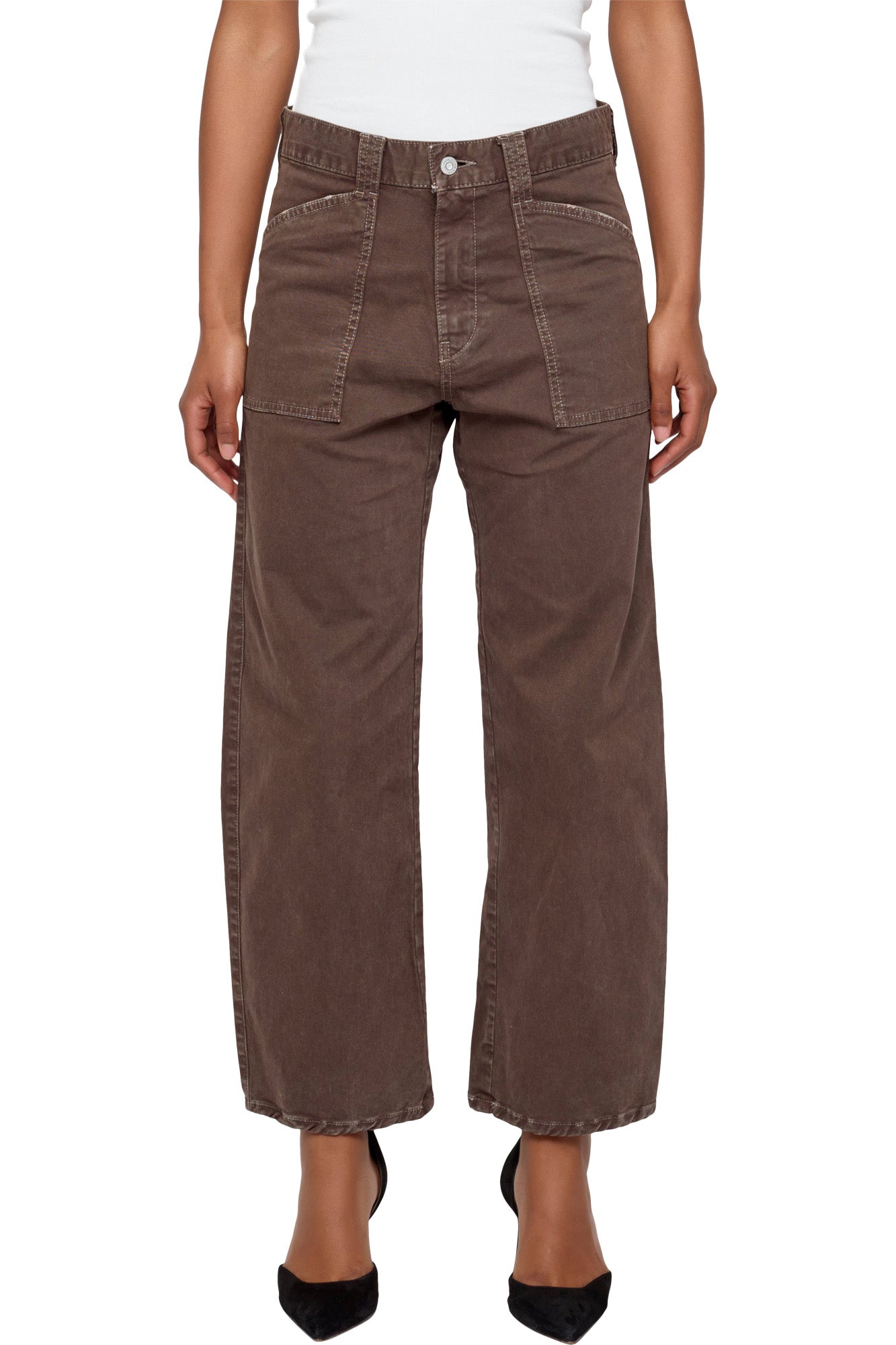 Moussy Denim Gusset Cargo - Pomonok in Brown