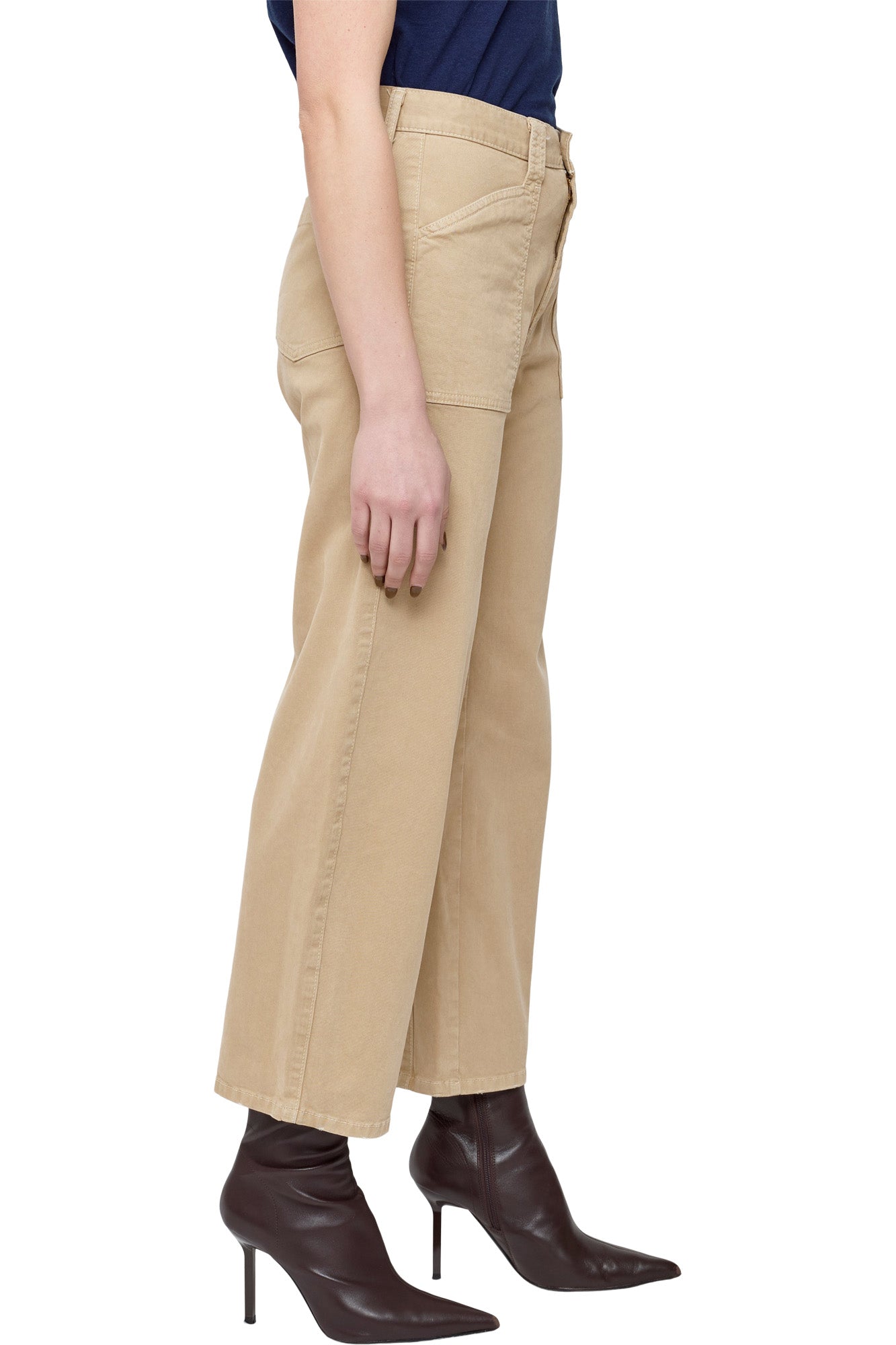 Moussy Denim Pomonok Gusset Cargo Pants in Beige