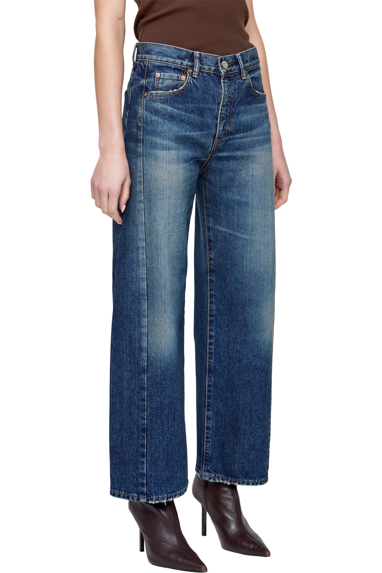 Moussy Denim Harlem Side Line Cocoon in Dark Blue