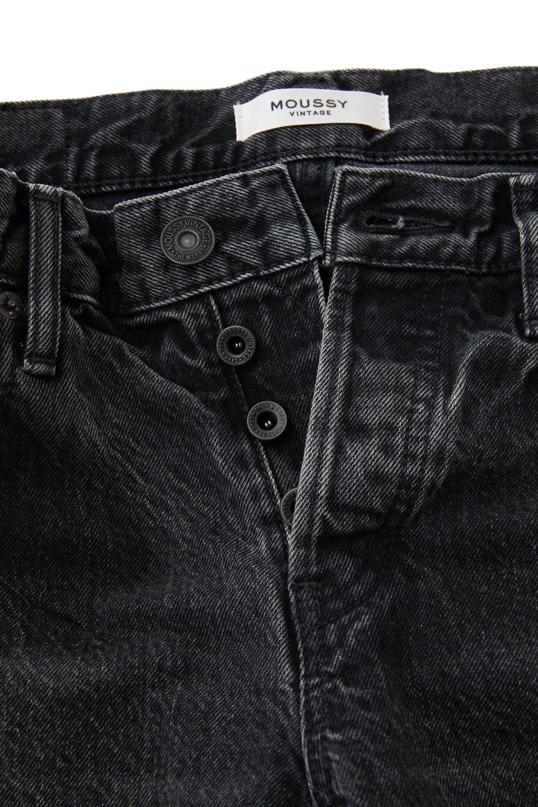 Moussy Denim Iona Straight Low Rise in Black