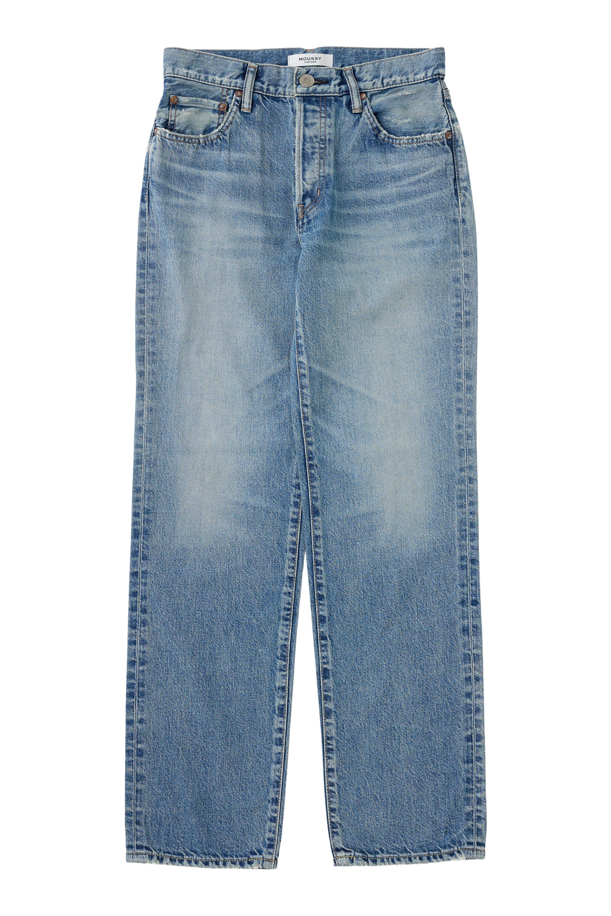 Moussy Denim Leyden Straight Jean in Light Blue