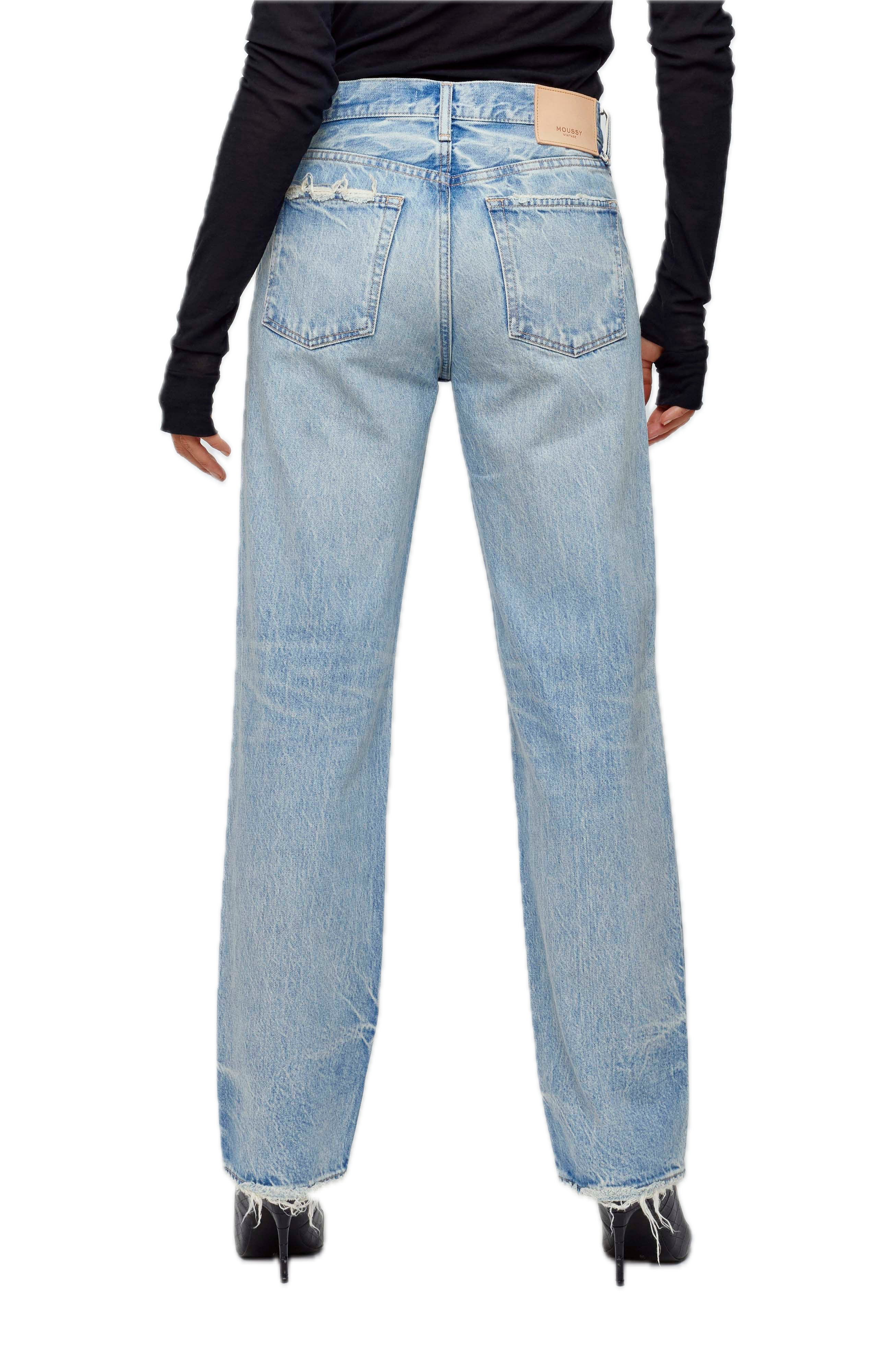 Moussy Denim Wildwood Low-Rise Straight in Light Blue