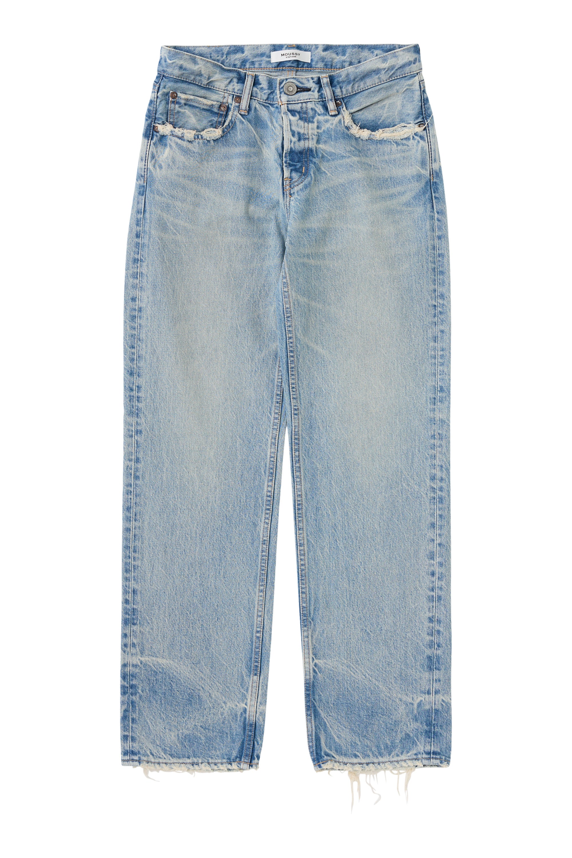 Moussy Denim Wildwood Straight Leg in Light Blue