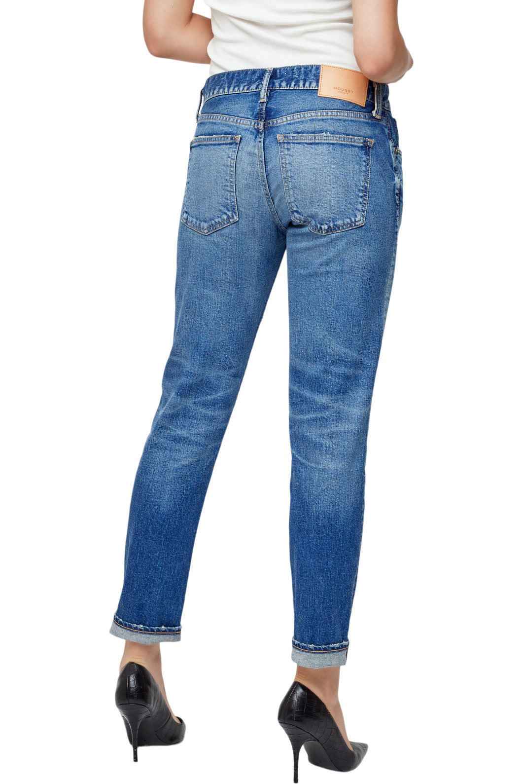 Moussy Denim Saddlebrook Tapered Jeans in Blue