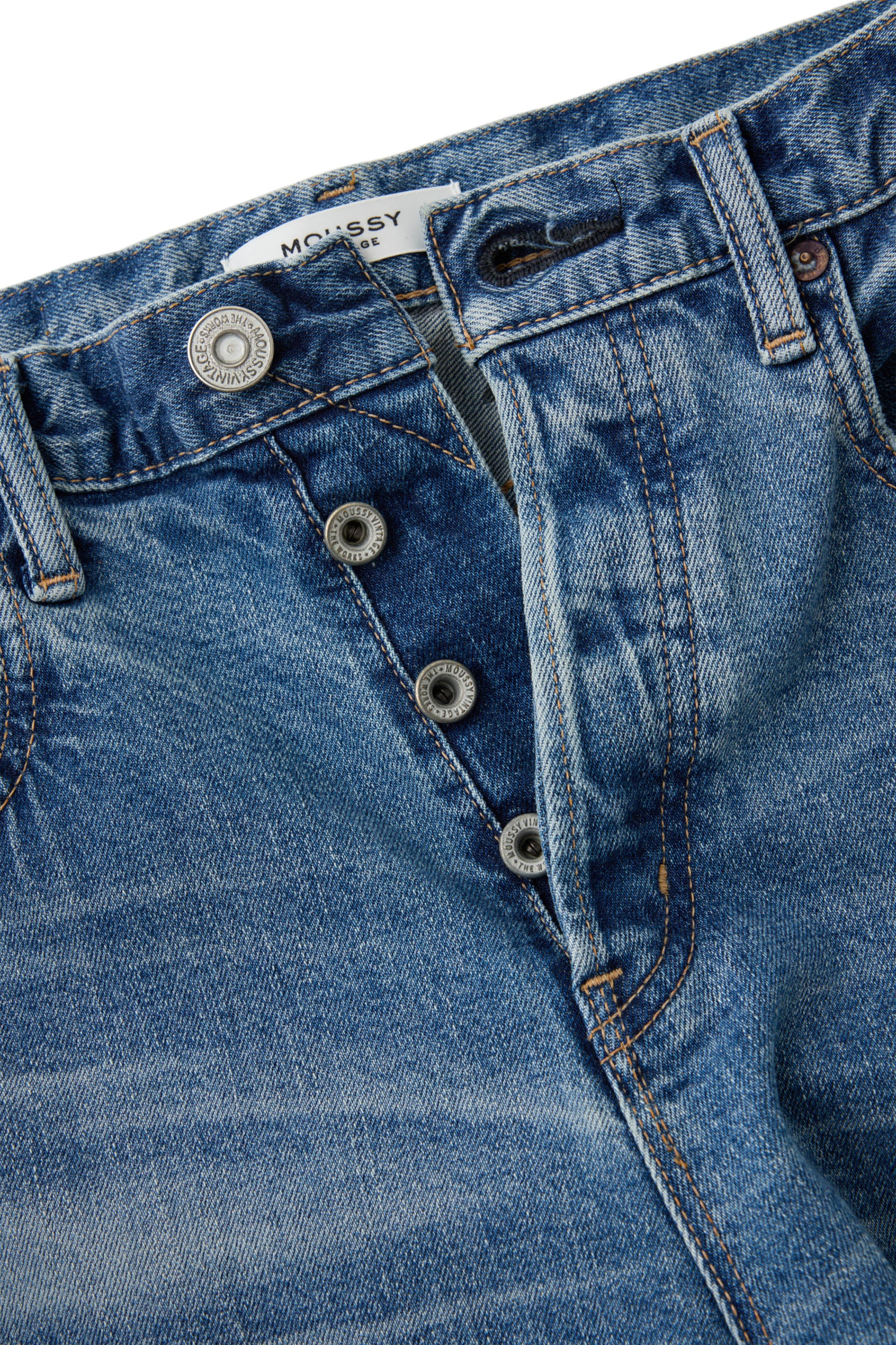 Moussy Denim Salisbury Wide Leg Jeans in Blue