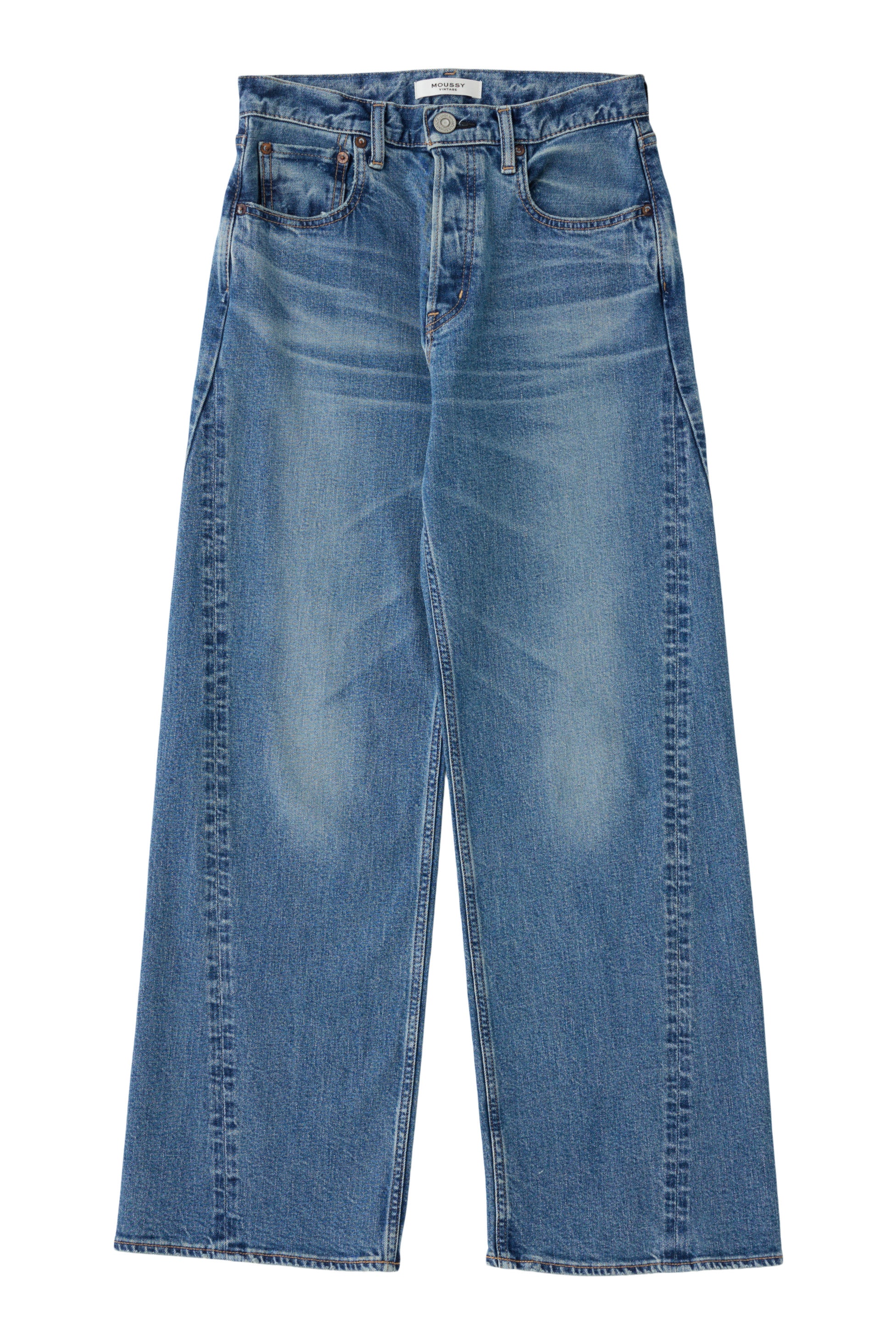 Moussy Denim Salisbury Wide Leg Jeans in Blue