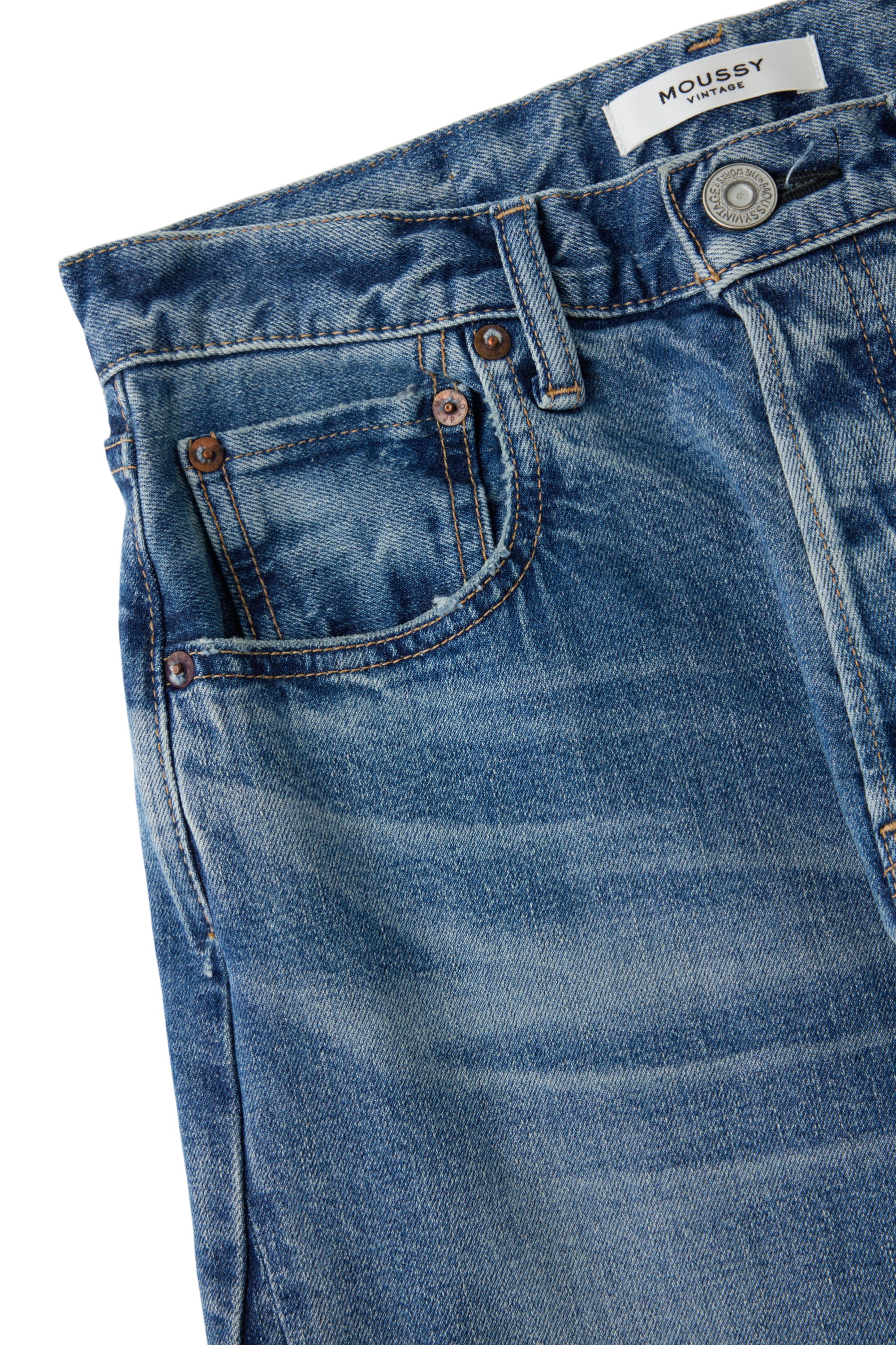 Moussy Denim Salisbury Wide Leg Jeans in Blue