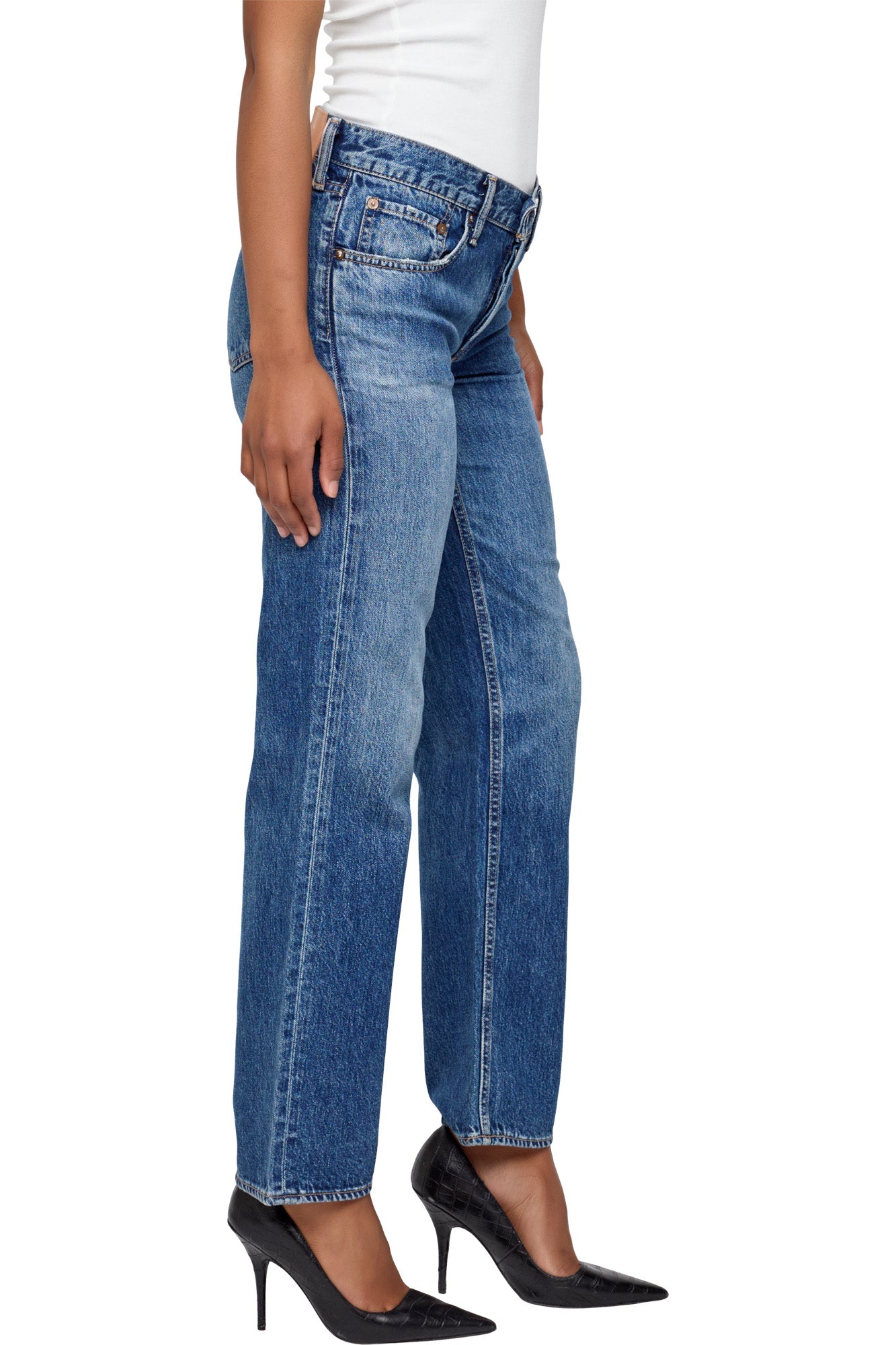 Moussy Denim Straight Low - Wheeling in Blue