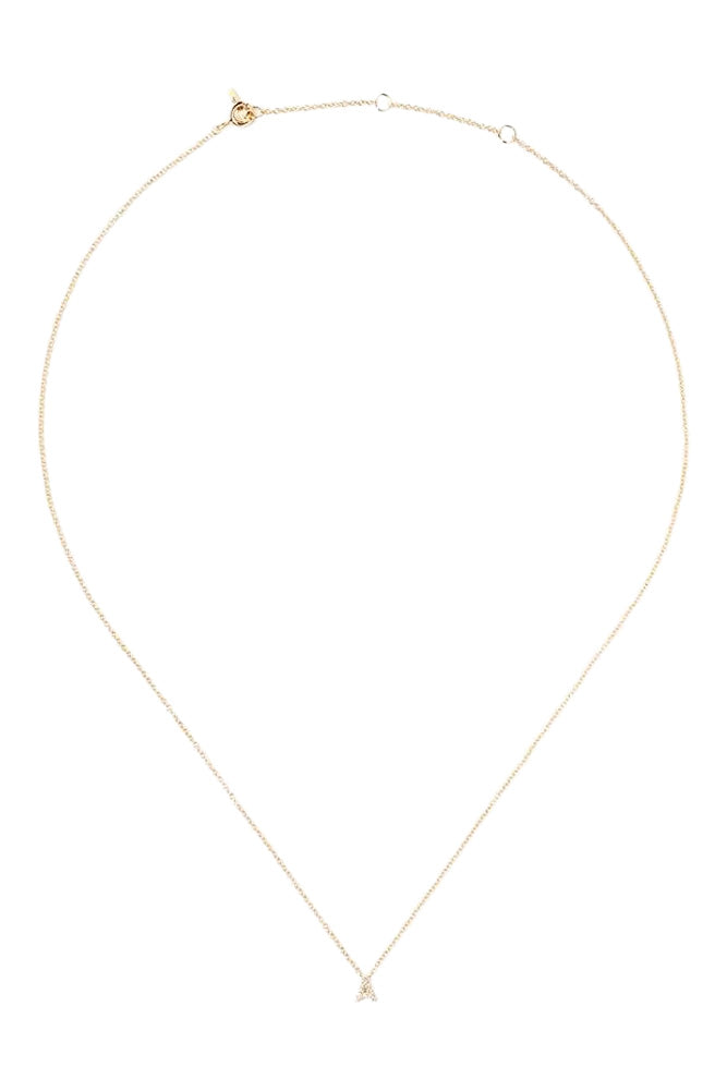 Chan Luu 14k Gold and White Diamond Initial Necklace