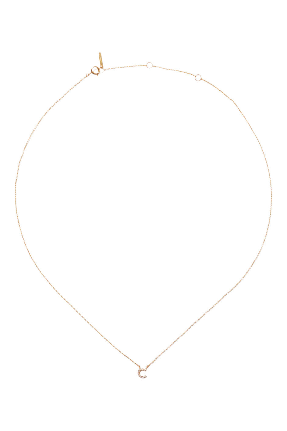 Chan Luu 14k Gold and White Diamond Initial Necklace