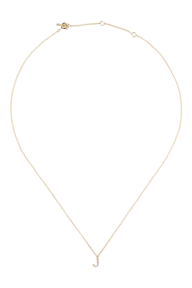 Chan Luu 14k Gold and White Diamond Initial Necklace