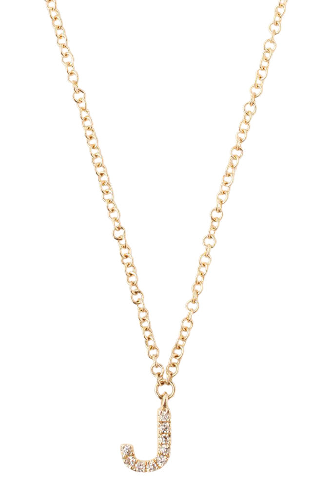 Chan Luu 14k Gold and White Diamond Initial Necklace